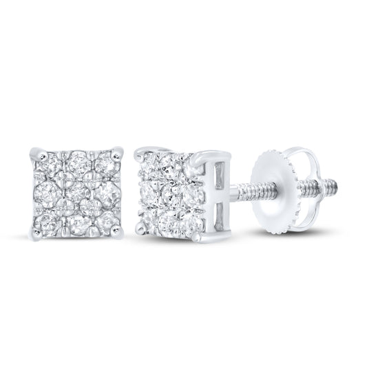 10K White Gold 0.14 ctw Diamond Earrings