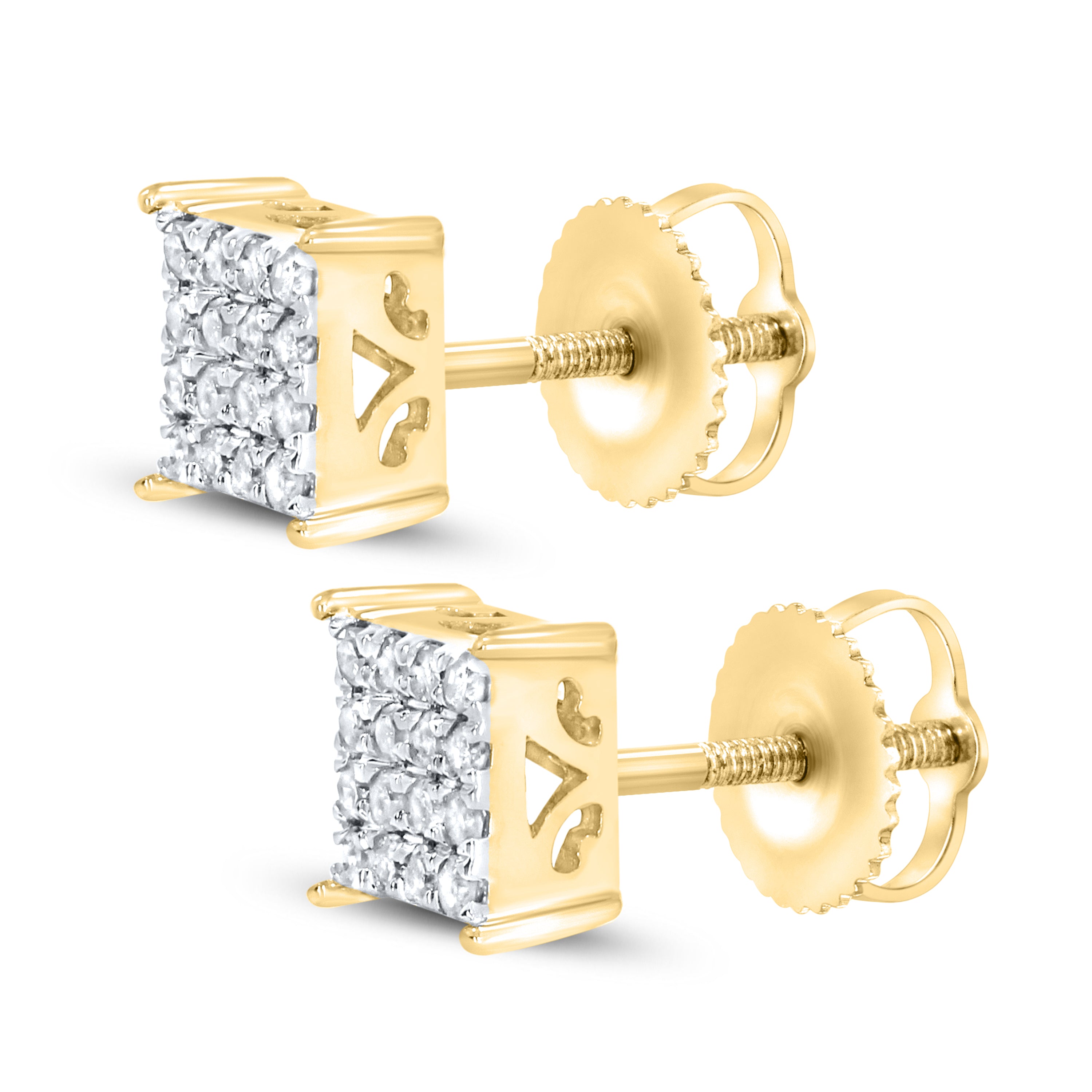 10KT Yellow Gold 0.25 CTW Natural Diamond Earrings
