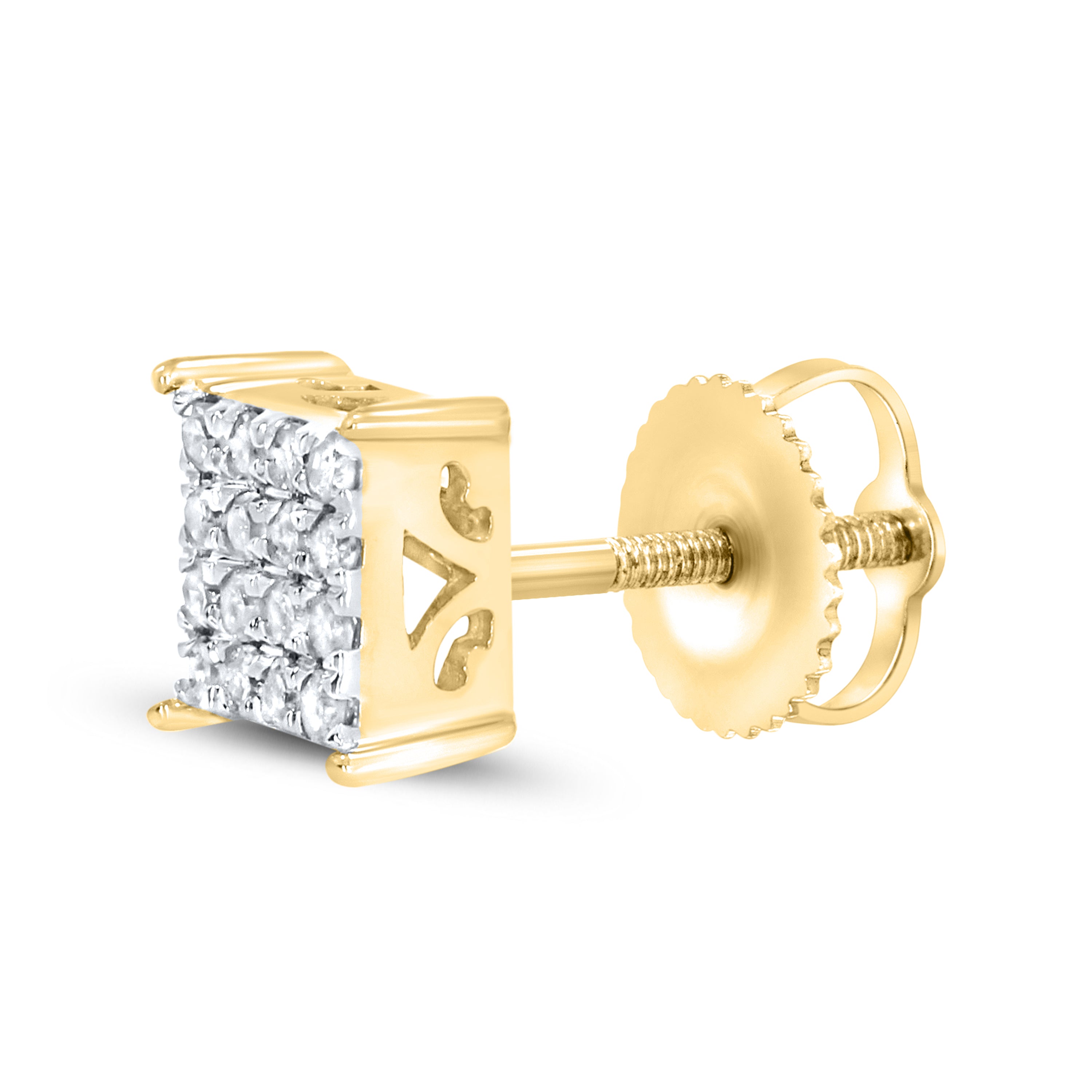 10KT Yellow Gold 0.25 CTW Natural Diamond Earrings