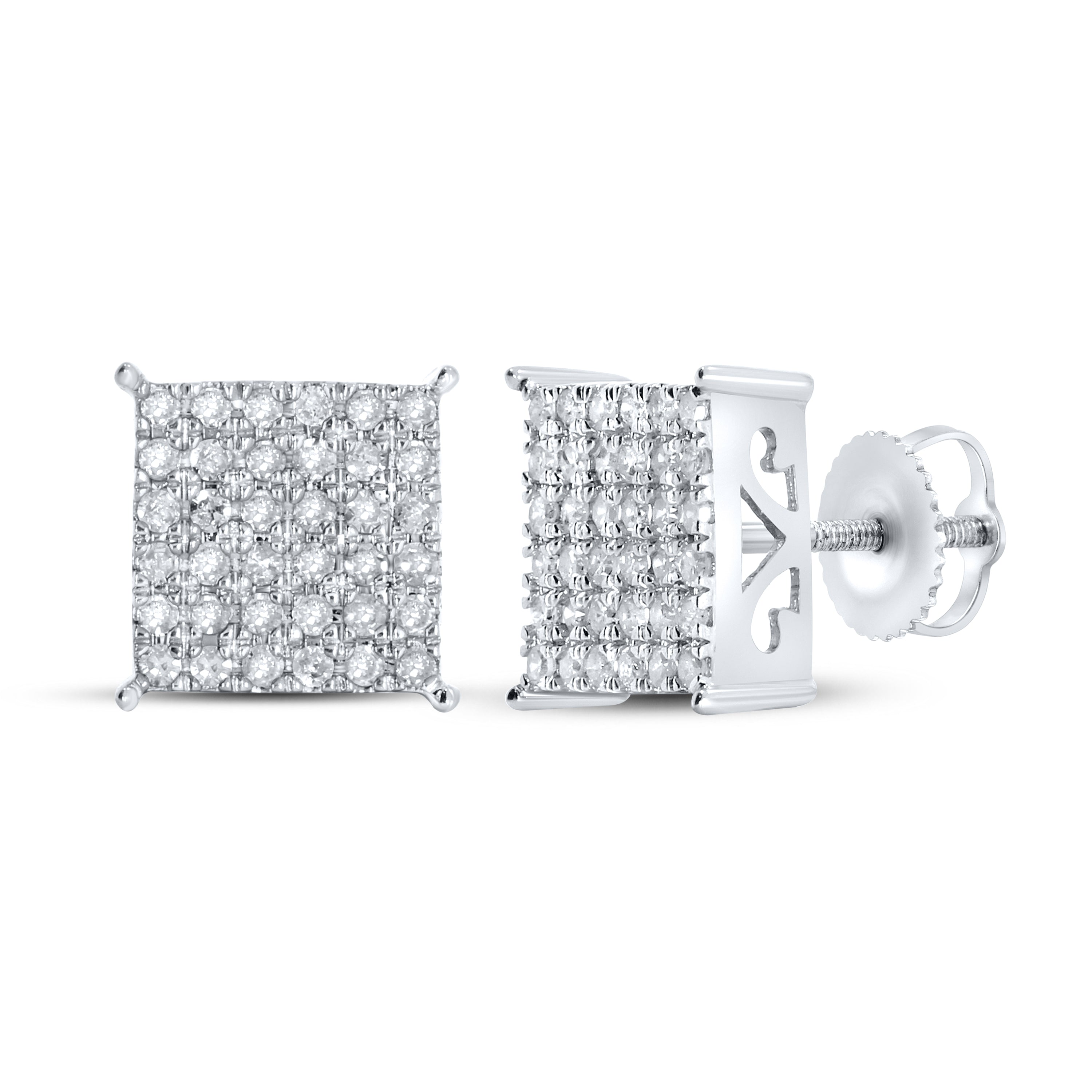 10KT White Gold 0.52 CTW Natural Diamond Earrings