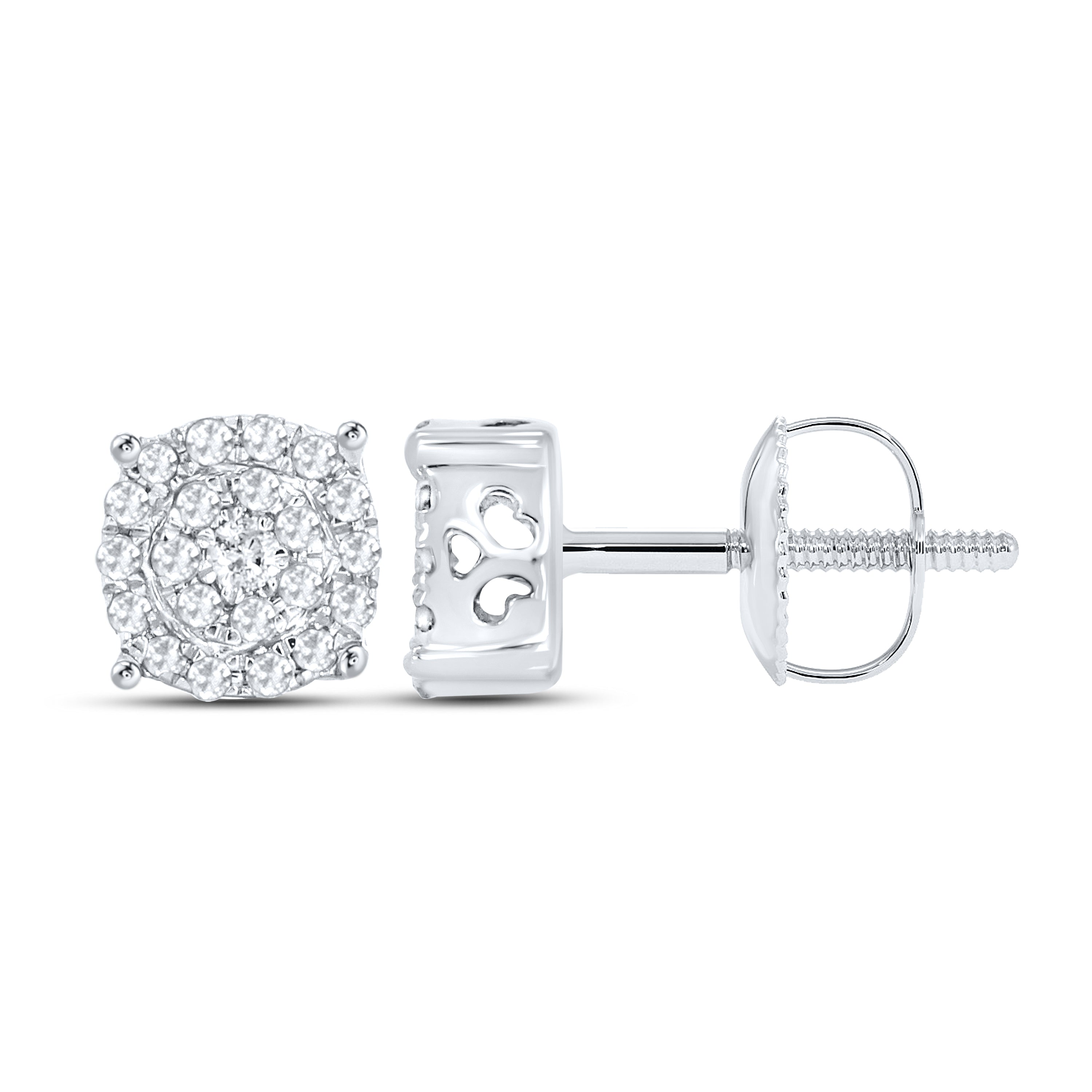10KT White Gold 0.13 CTW Natural Diamond Earrings