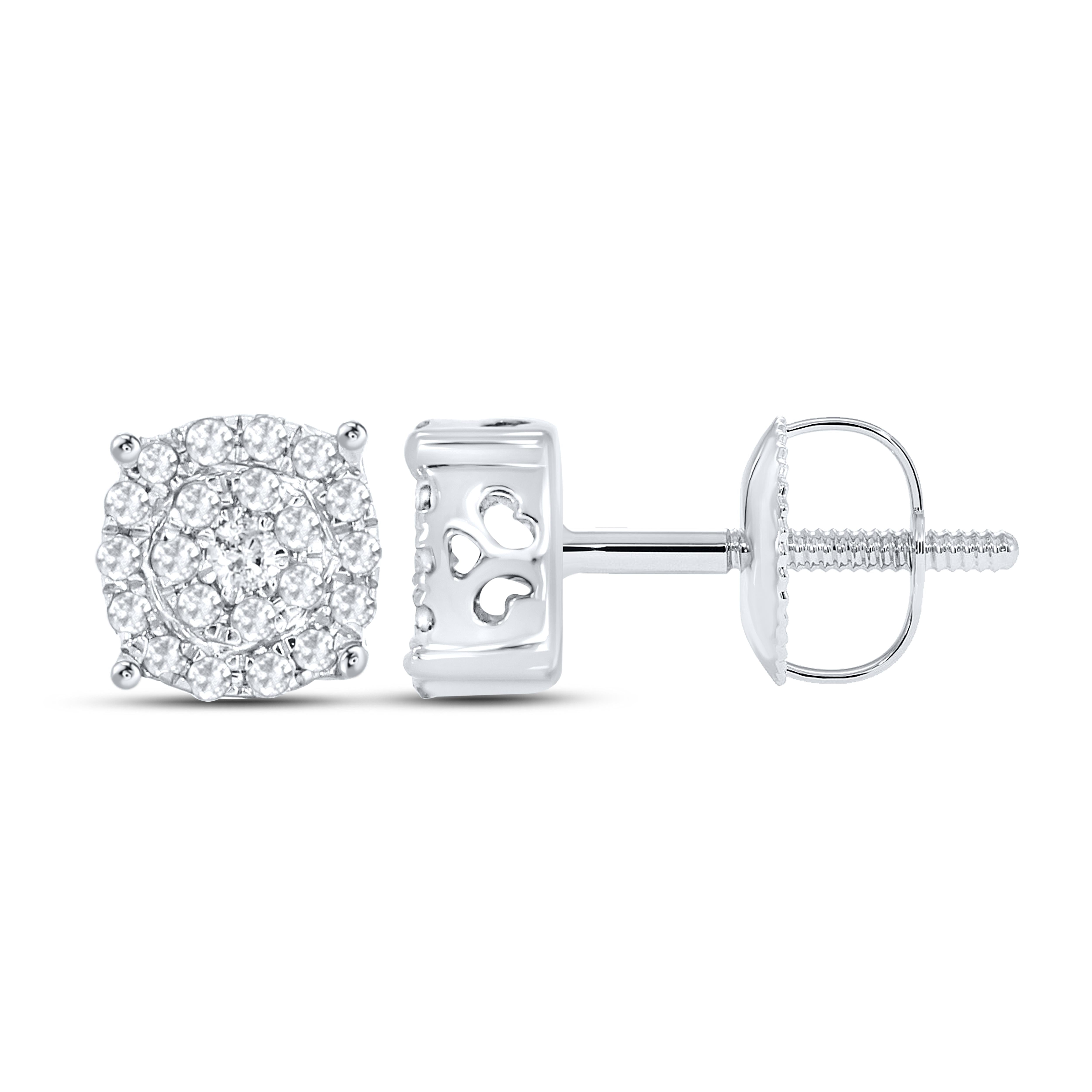 10K WHITE GOLD 0.13 CTW DIAMOND EARRINGS