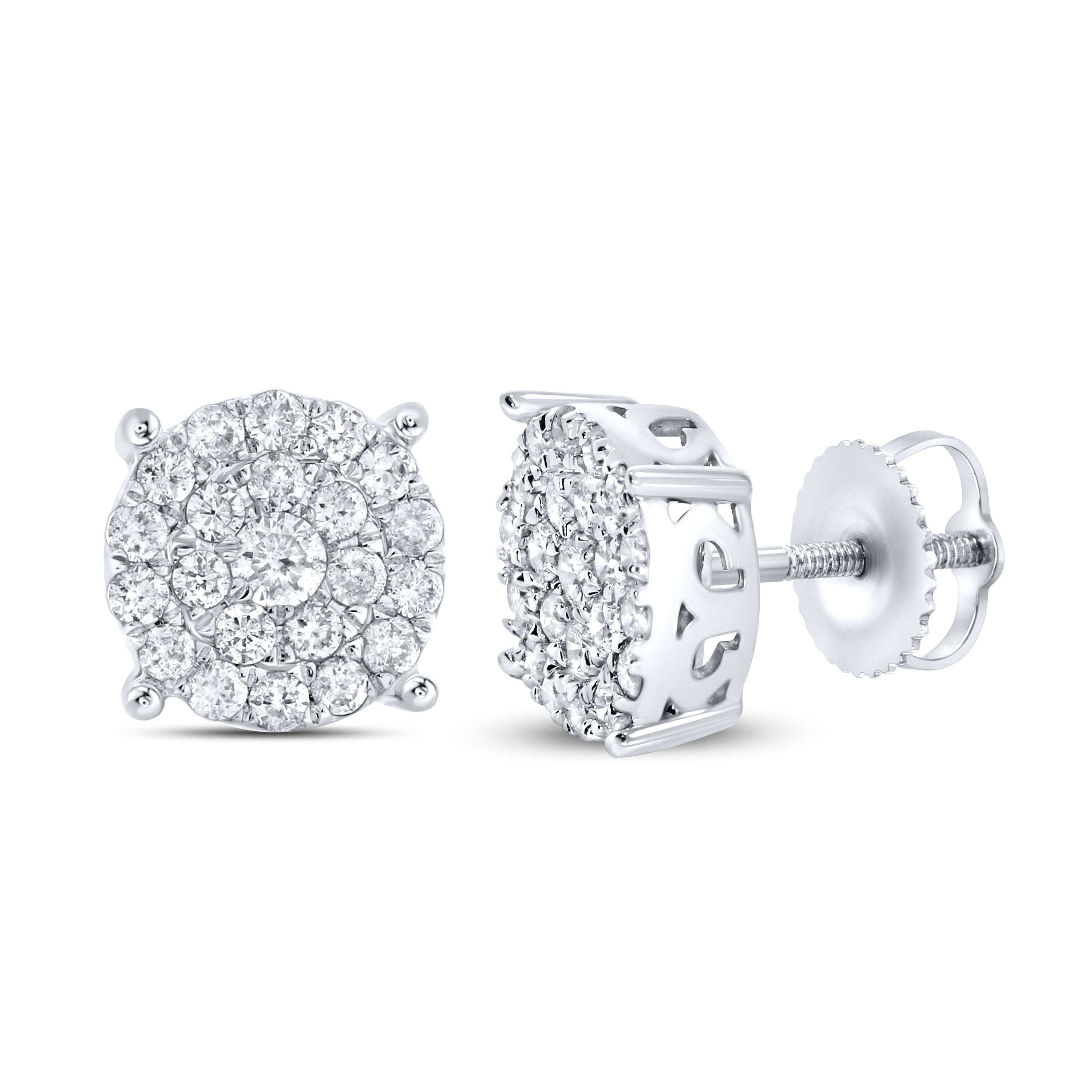 10KT White GOLD 0.70 CTW Diamond Earrings