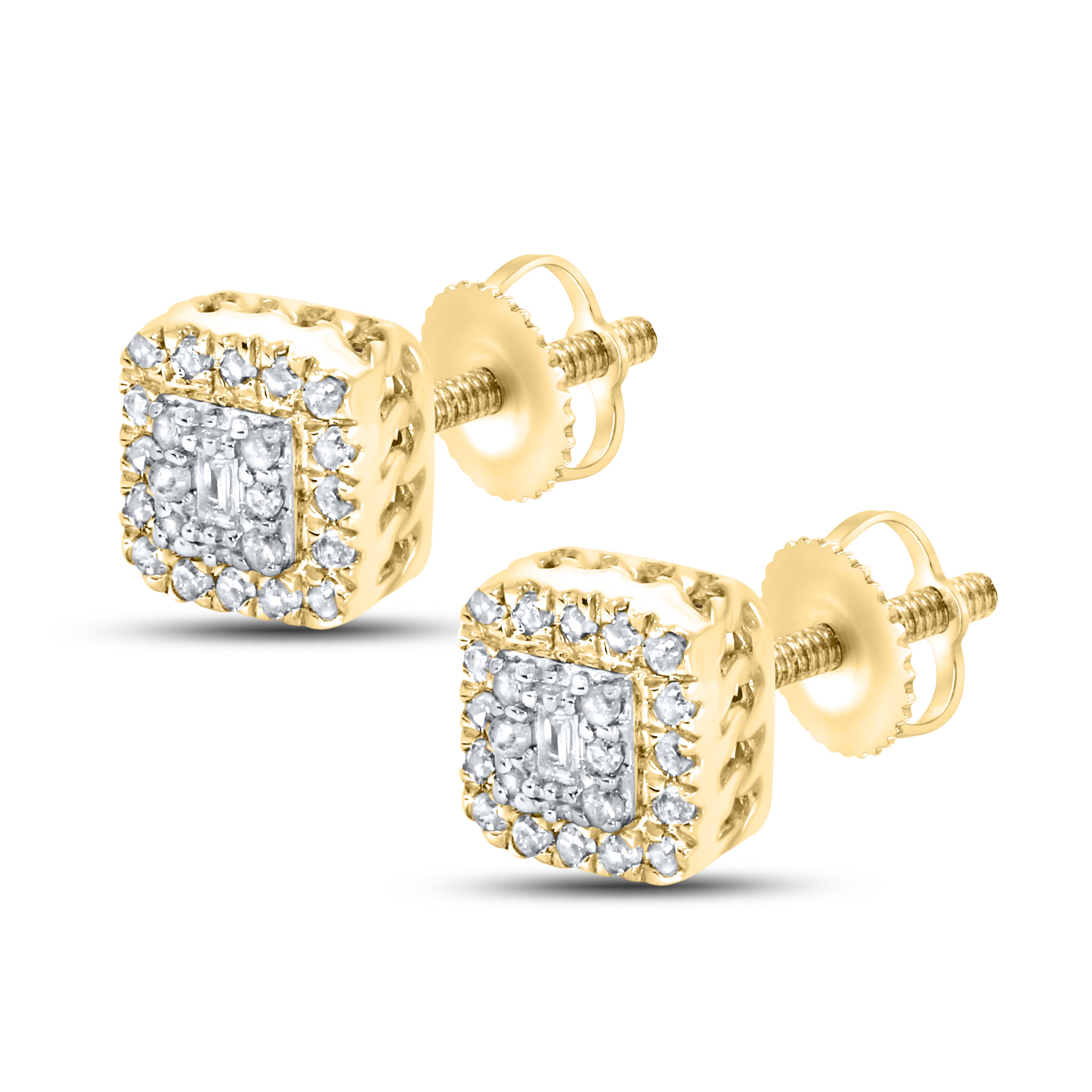 10k Yellow Gold 0.15 ctw Diamond Earrings