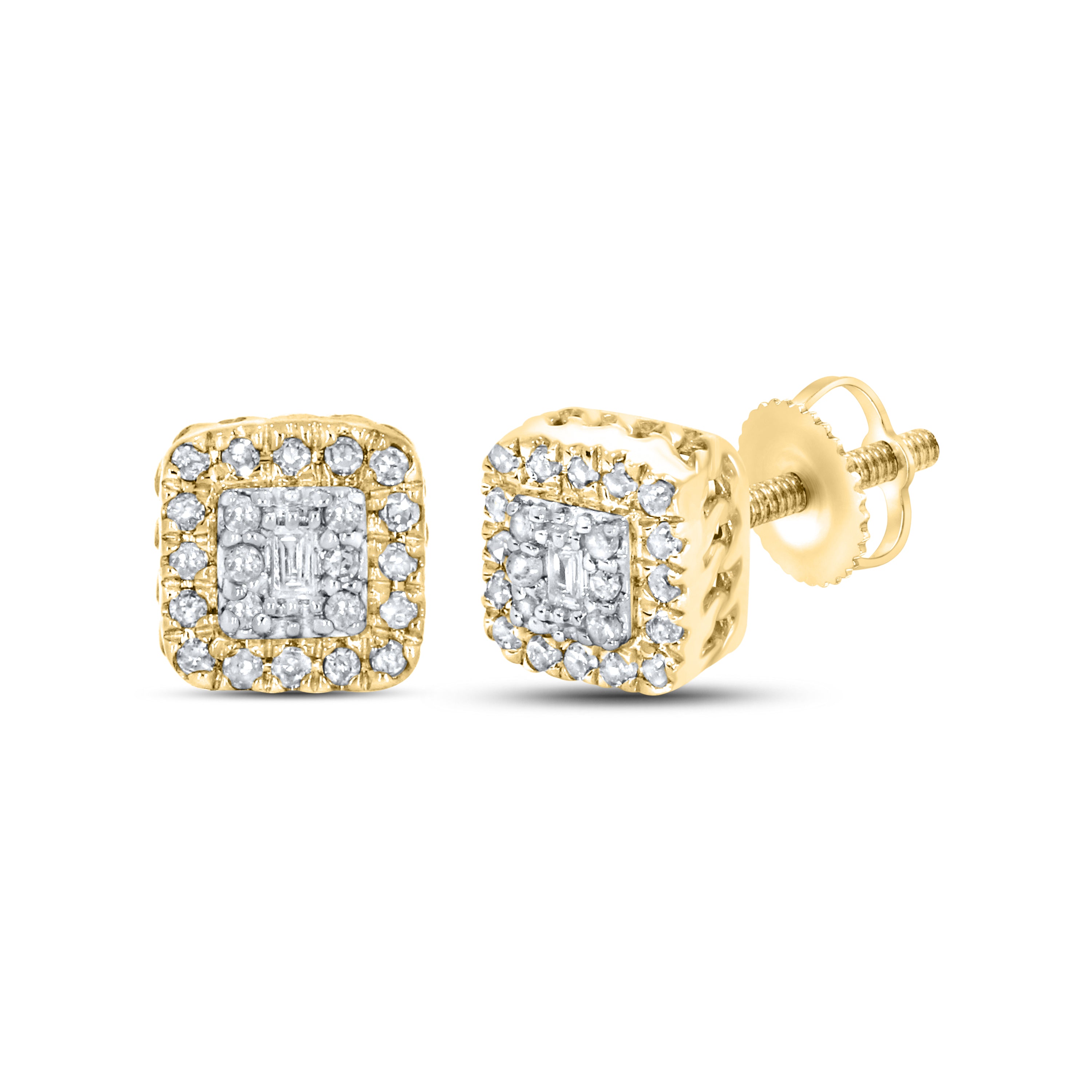 10k Yellow Gold 0.15 ctw Diamond Earrings