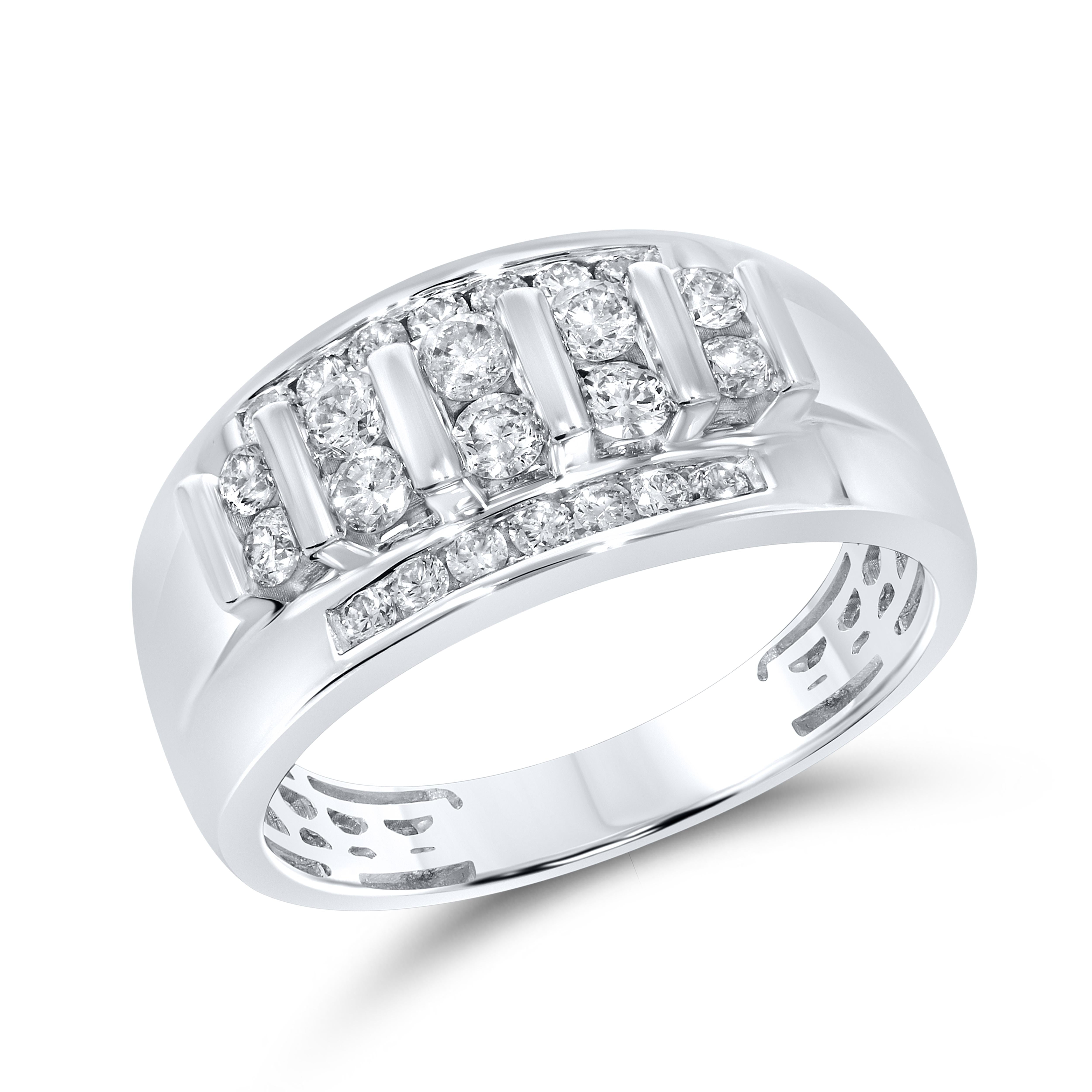 10k White Gold 0.88 CTW Men’s Diamond Band Ring