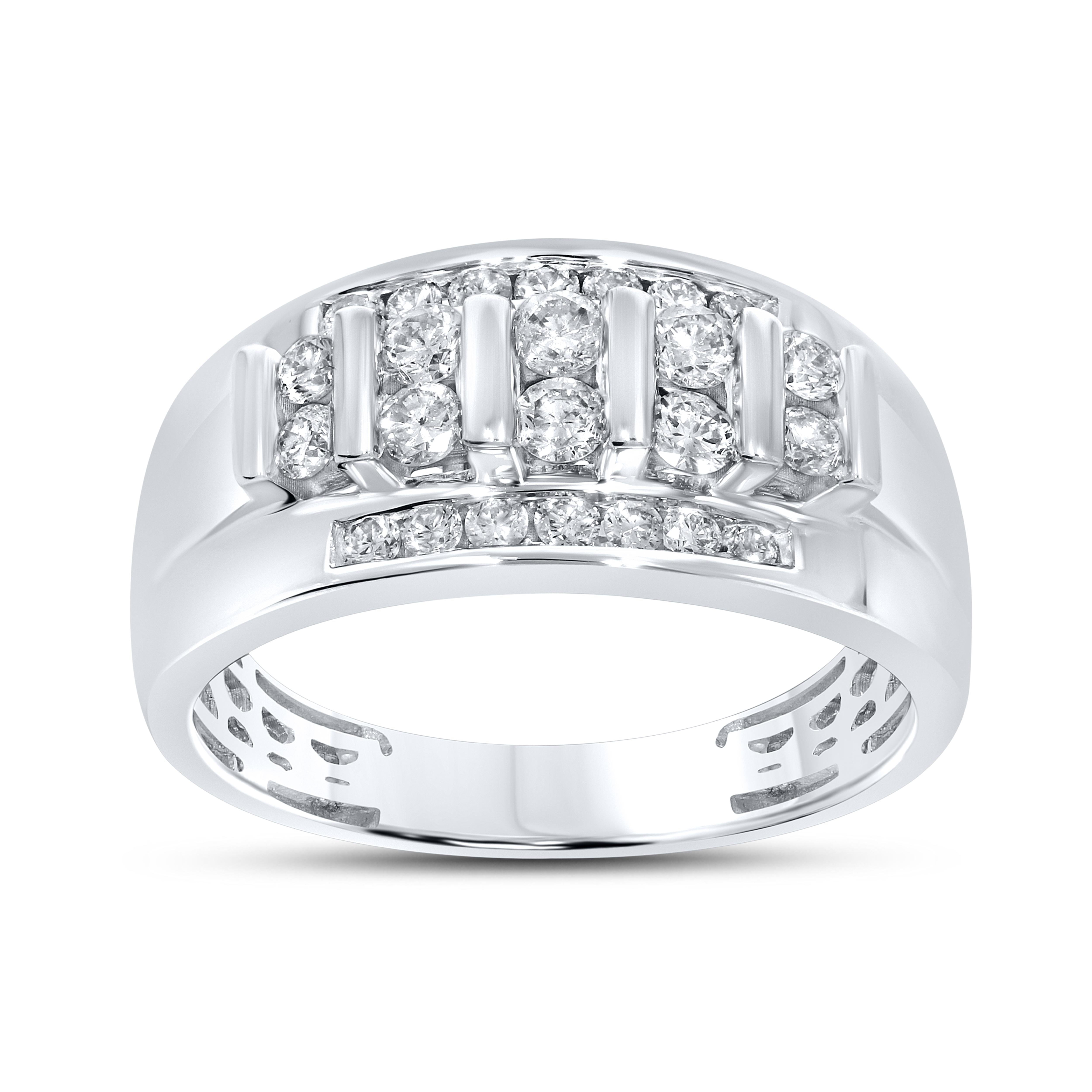 10k White Gold 0.88 CTW Men’s Diamond Band Ring