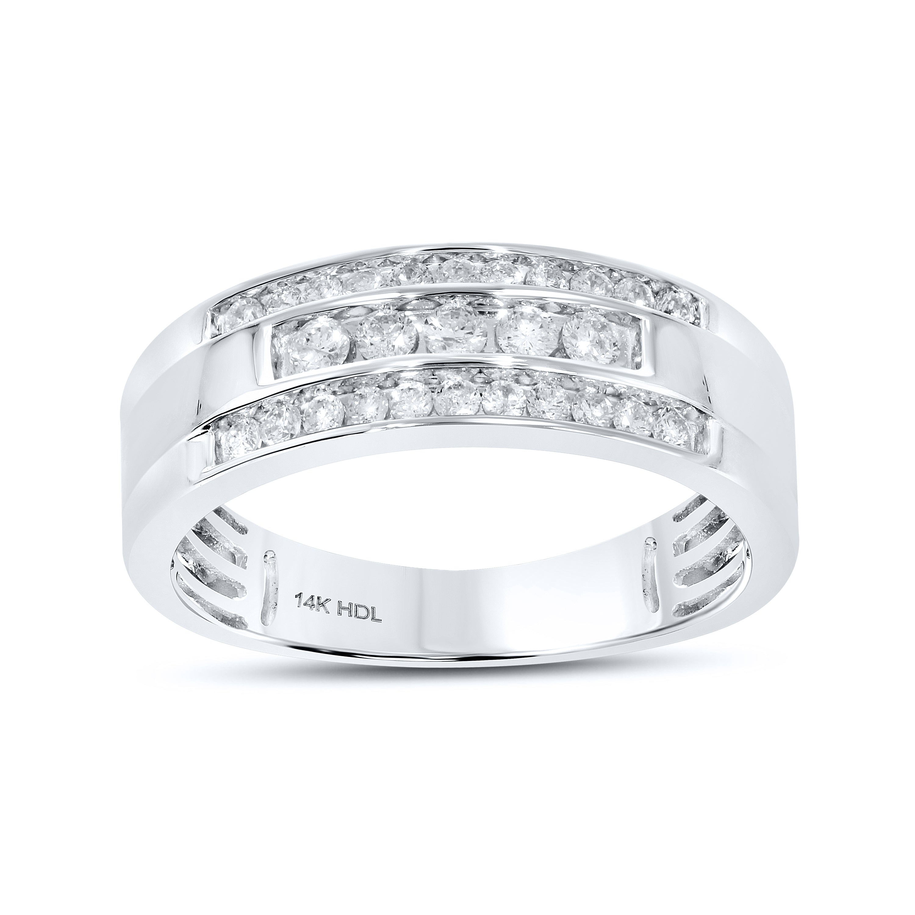 14K WHITE GOLD  DIAMOND MEN’S  BAND 0.55 CTW