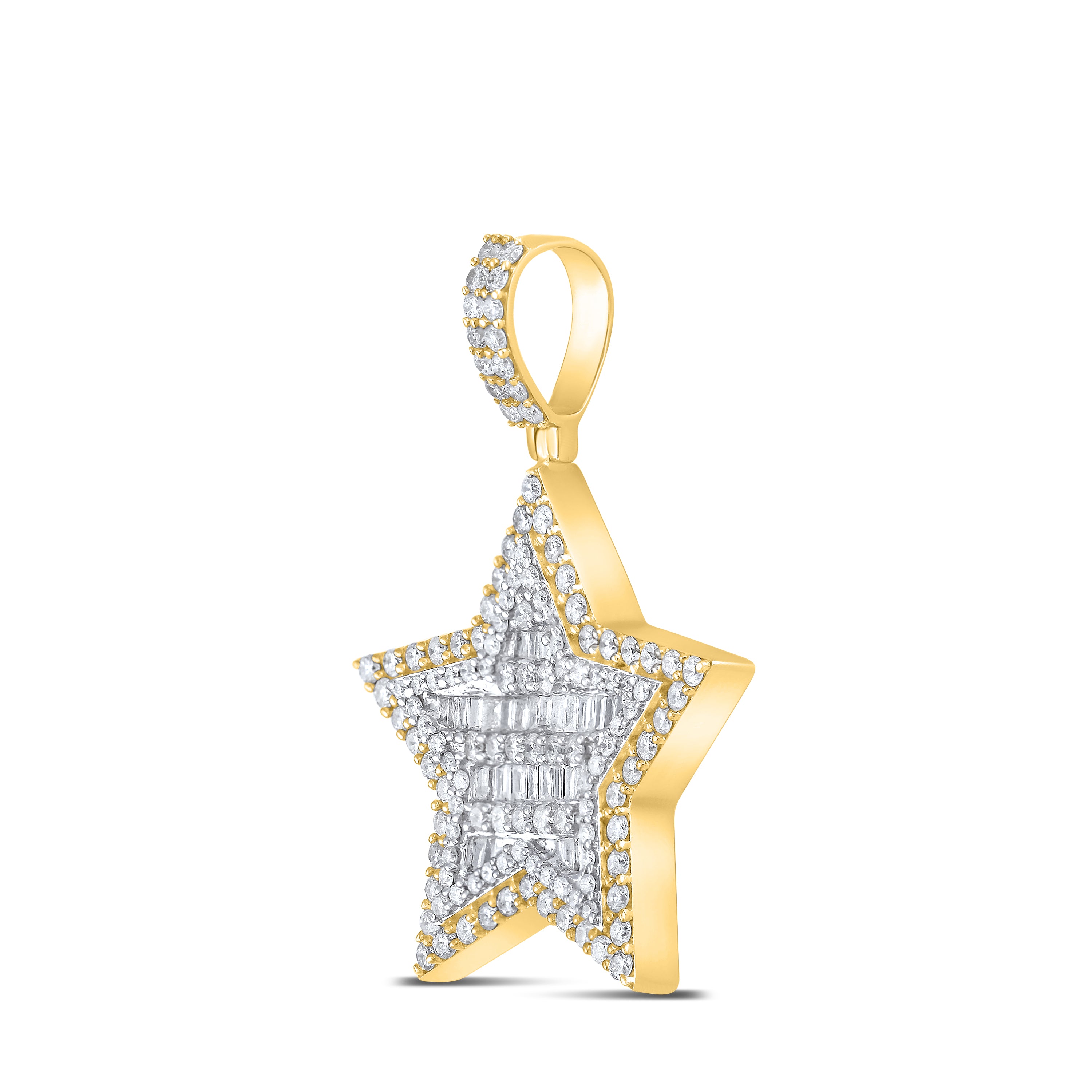 10kt Yellow Gold 1.49 ctw Diamond Five point star charm