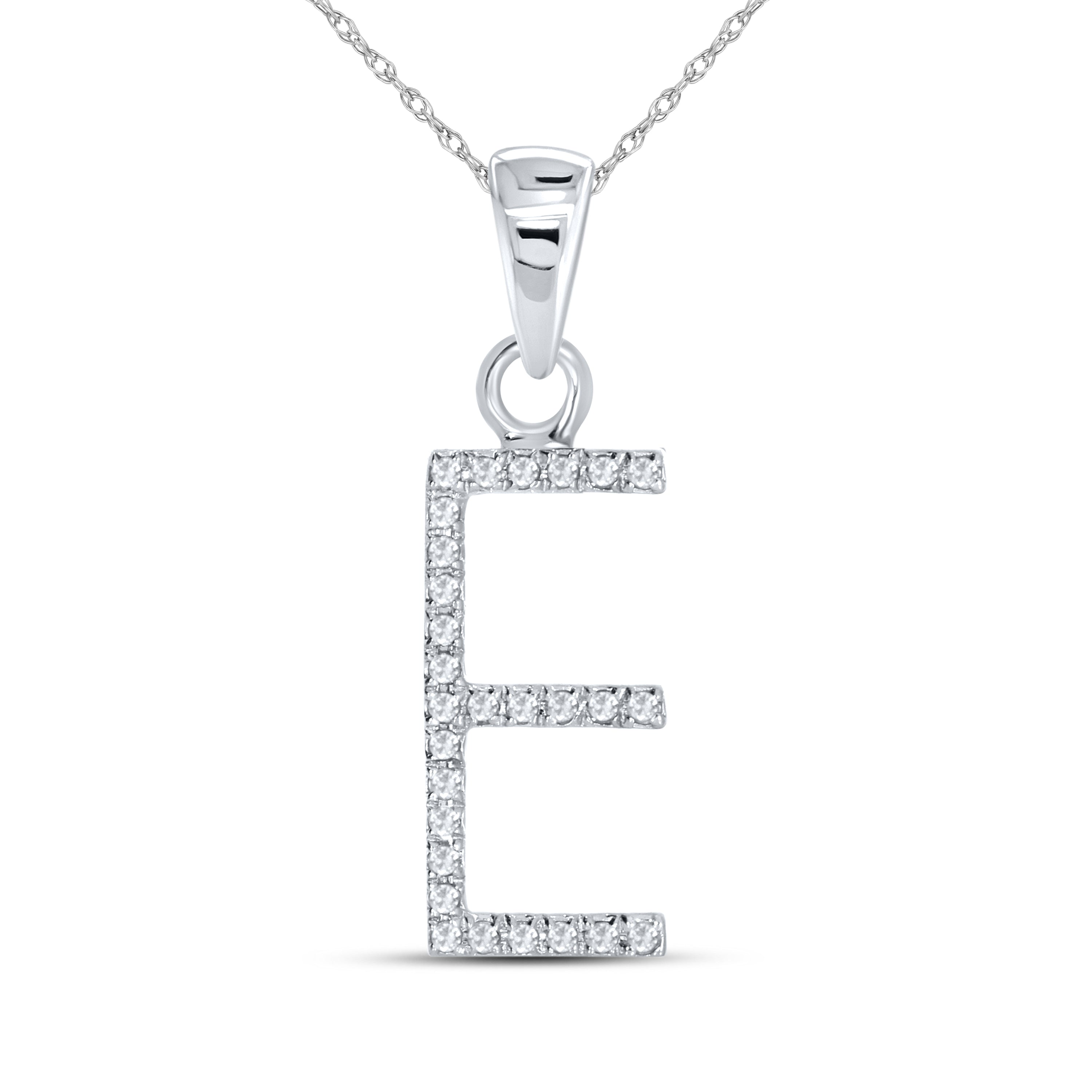 10KT WG 0.09CTW DIAMOND INITIAL E