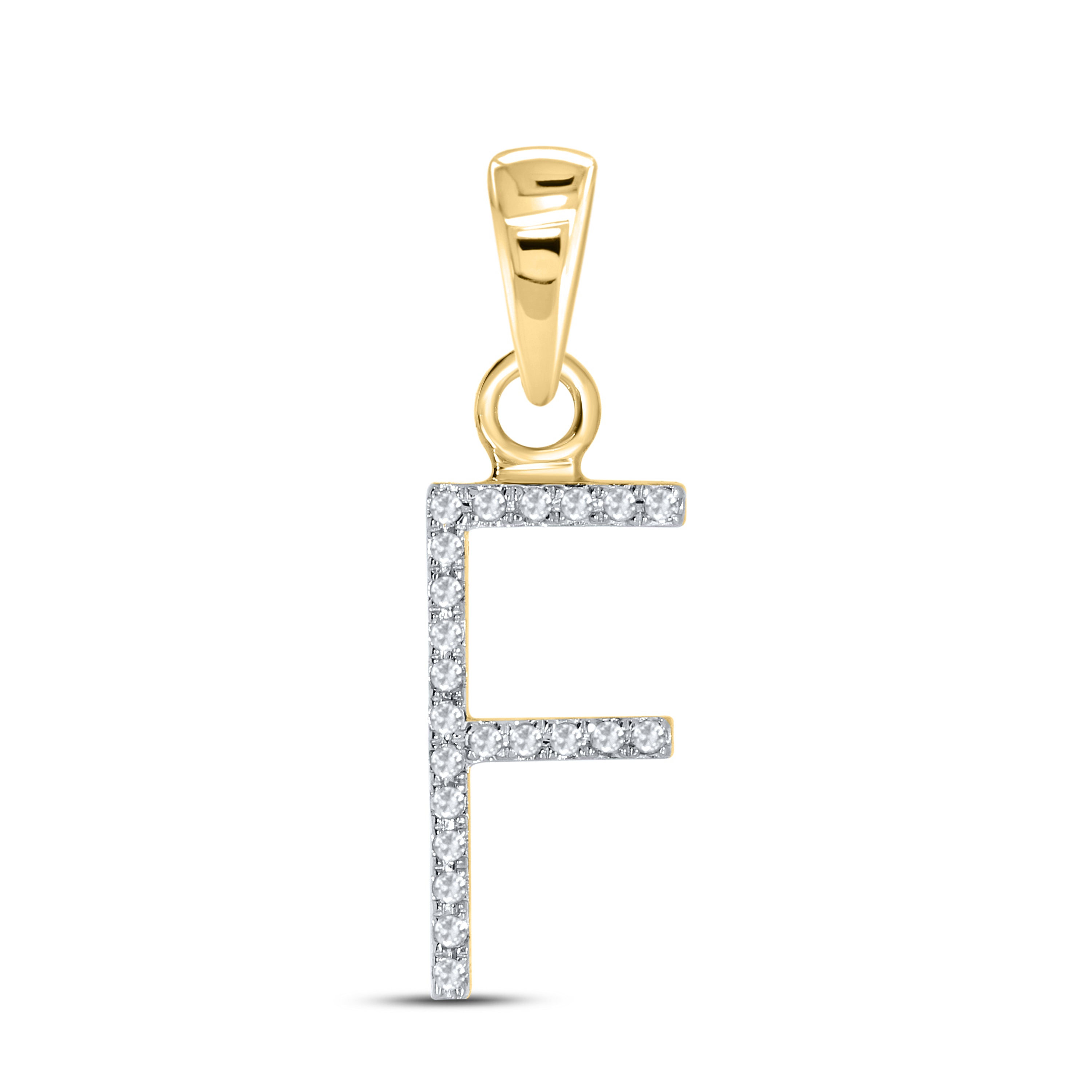 10KT Yellow Gold 0.07 CTW DIAMOND INITIAL F