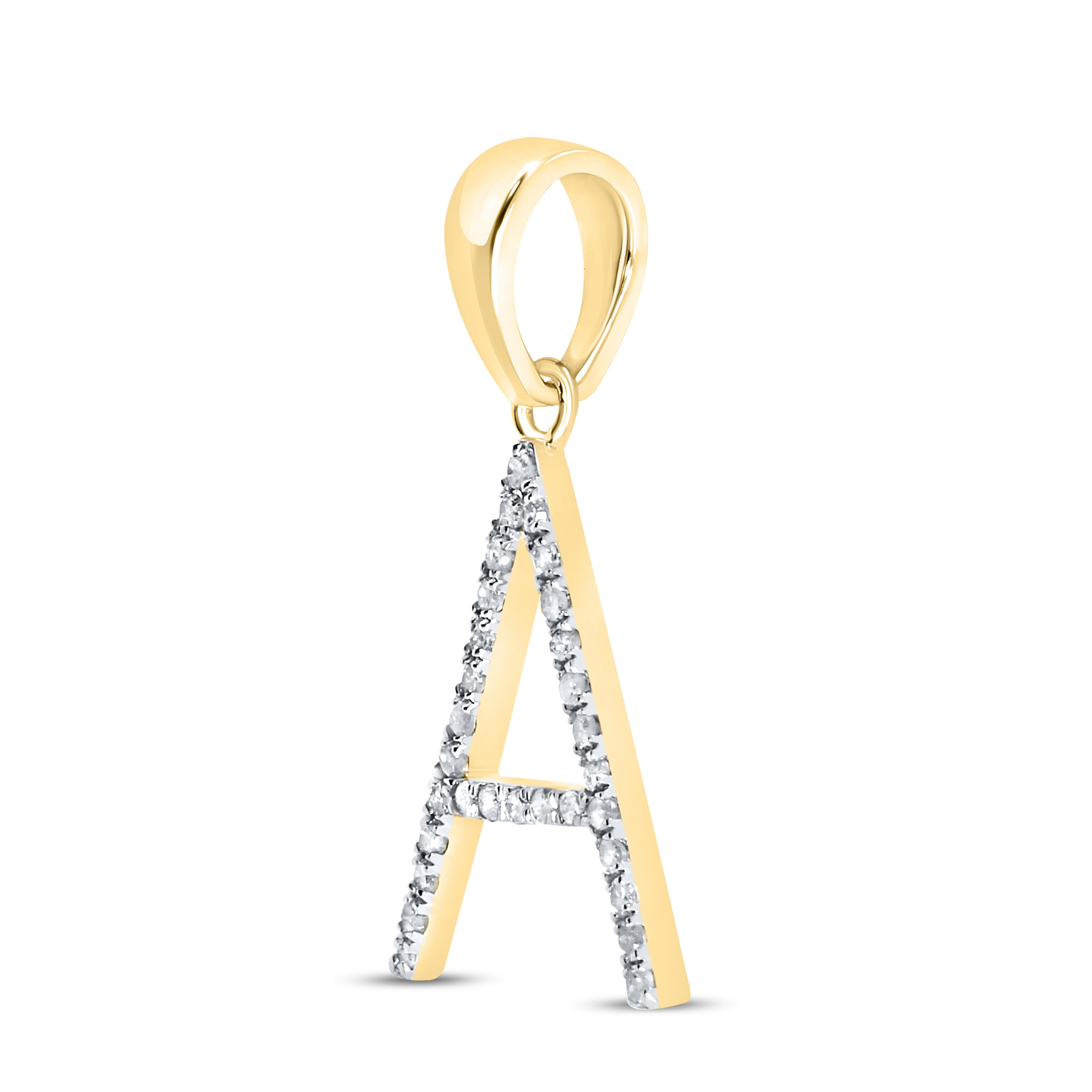 10KT YELLOW GOLD 0.09 CTW DIAMOND INITIAL A