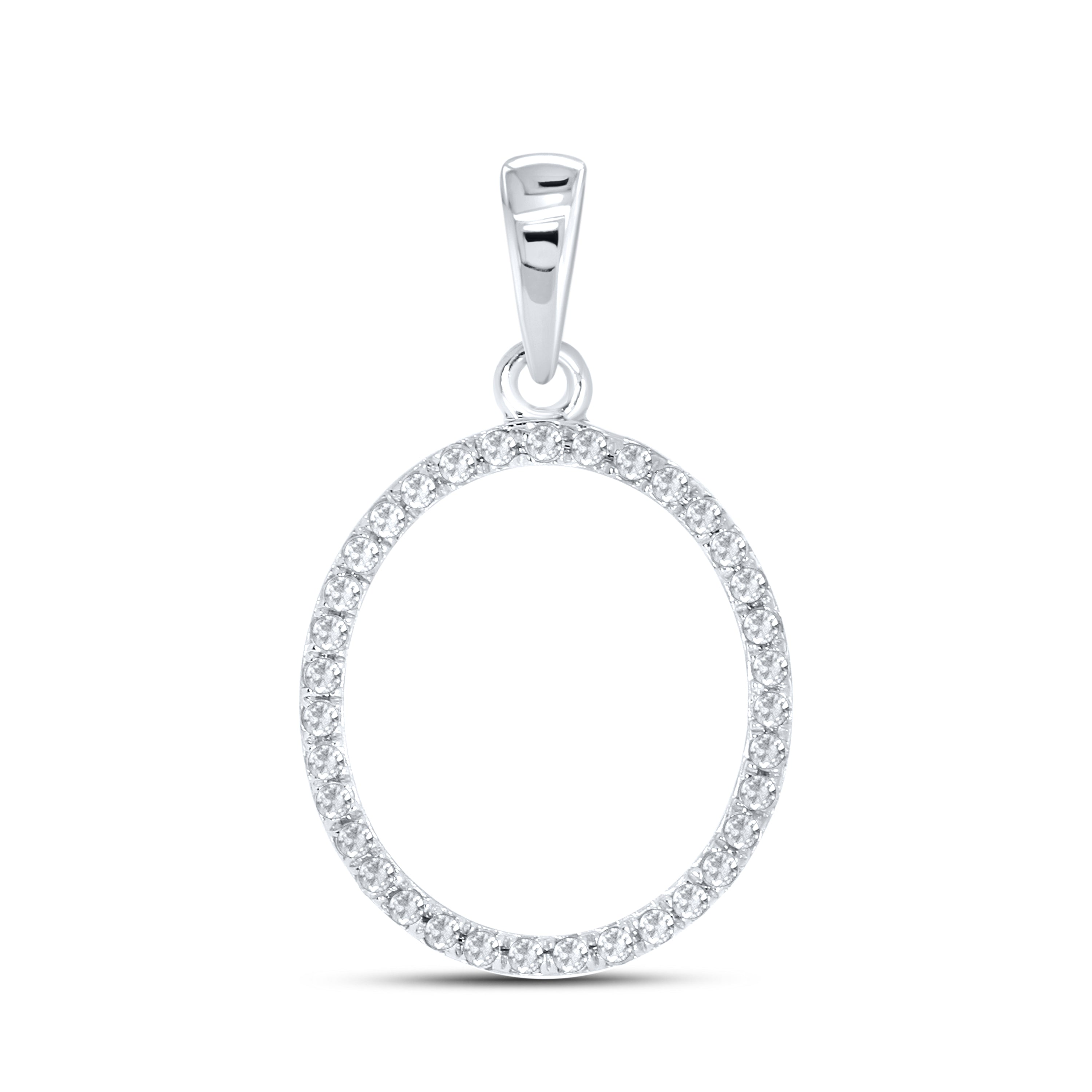 10KT WG 0.11CTW DIAMOND INITIAL O