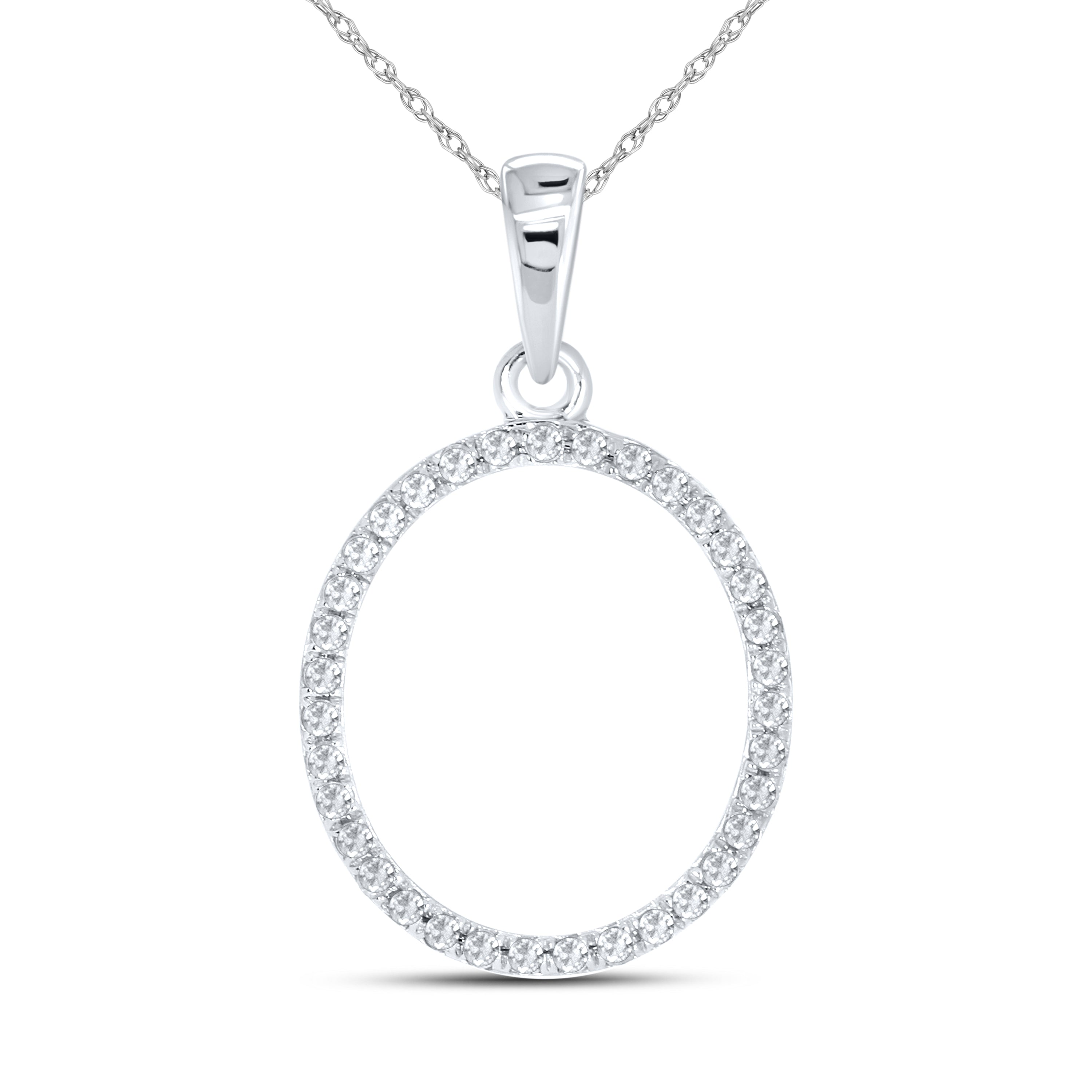 10KT WG 0.11CTW DIAMOND INITIAL O