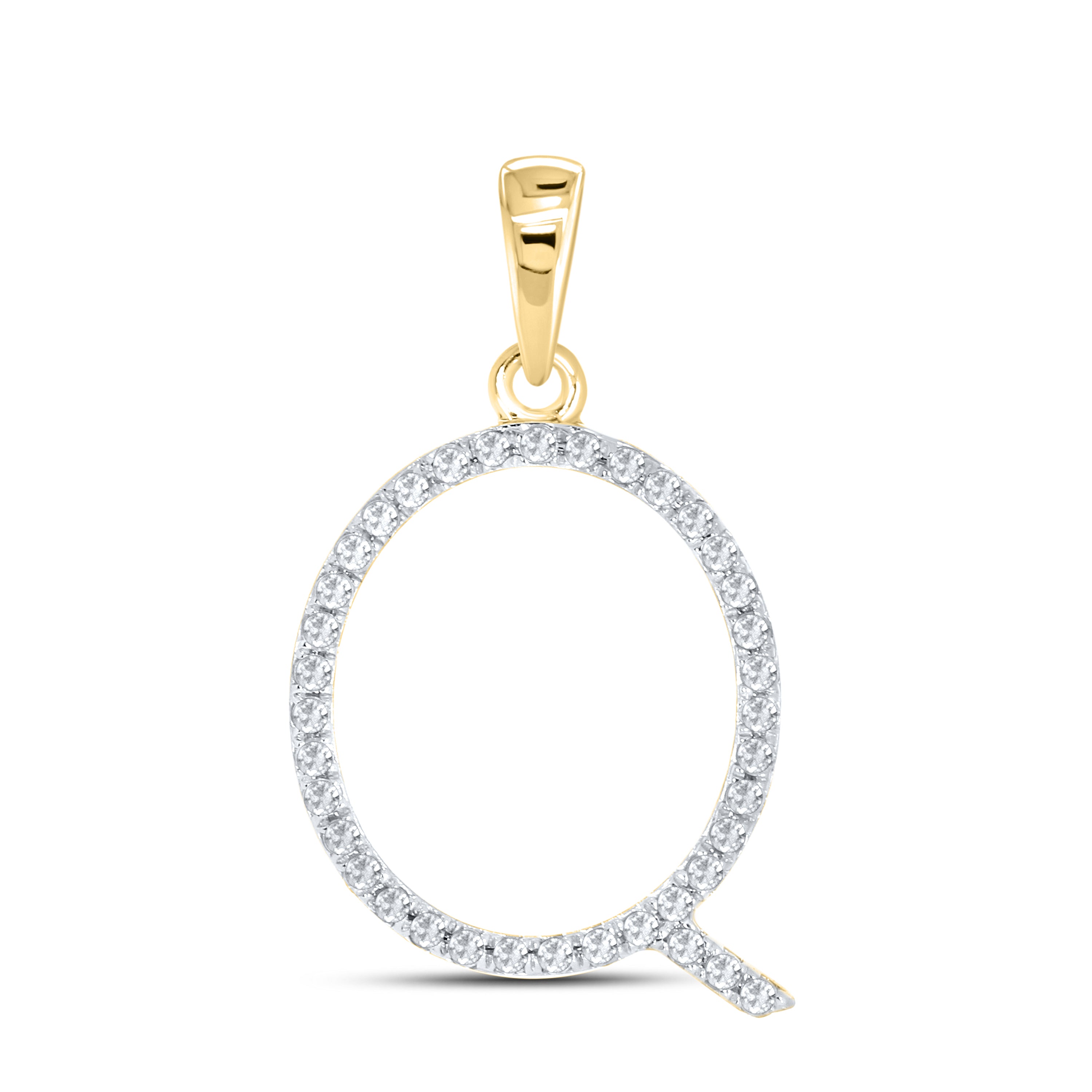 10kt Yellow Gold 0.11 CTW DIAMOND INITIAL Q
