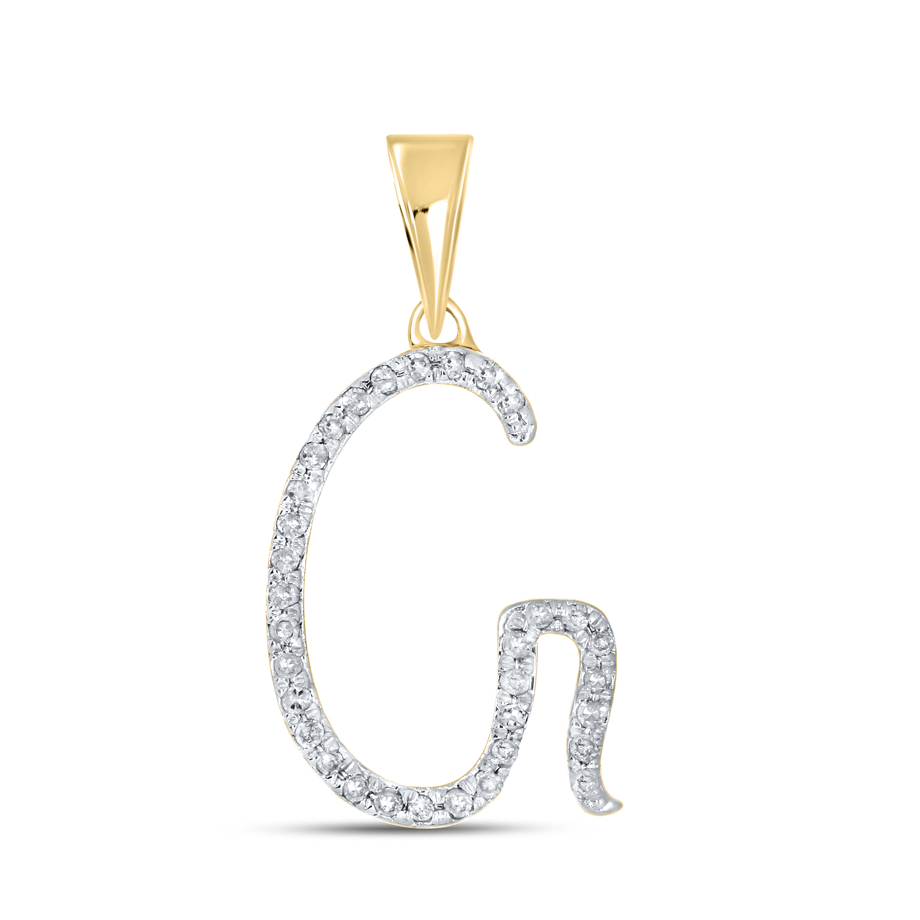 10k Yellow Gold 0.11 ctw Diamond Initial “G”