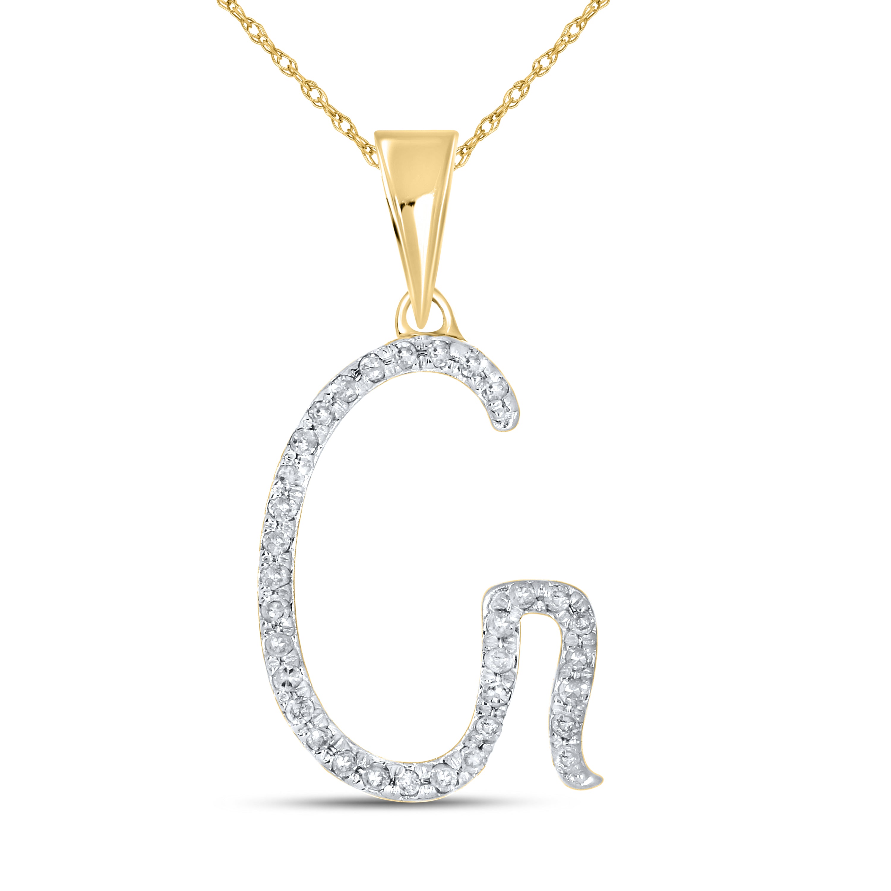 10k Yellow Gold 0.11 ctw Diamond Initial “G”