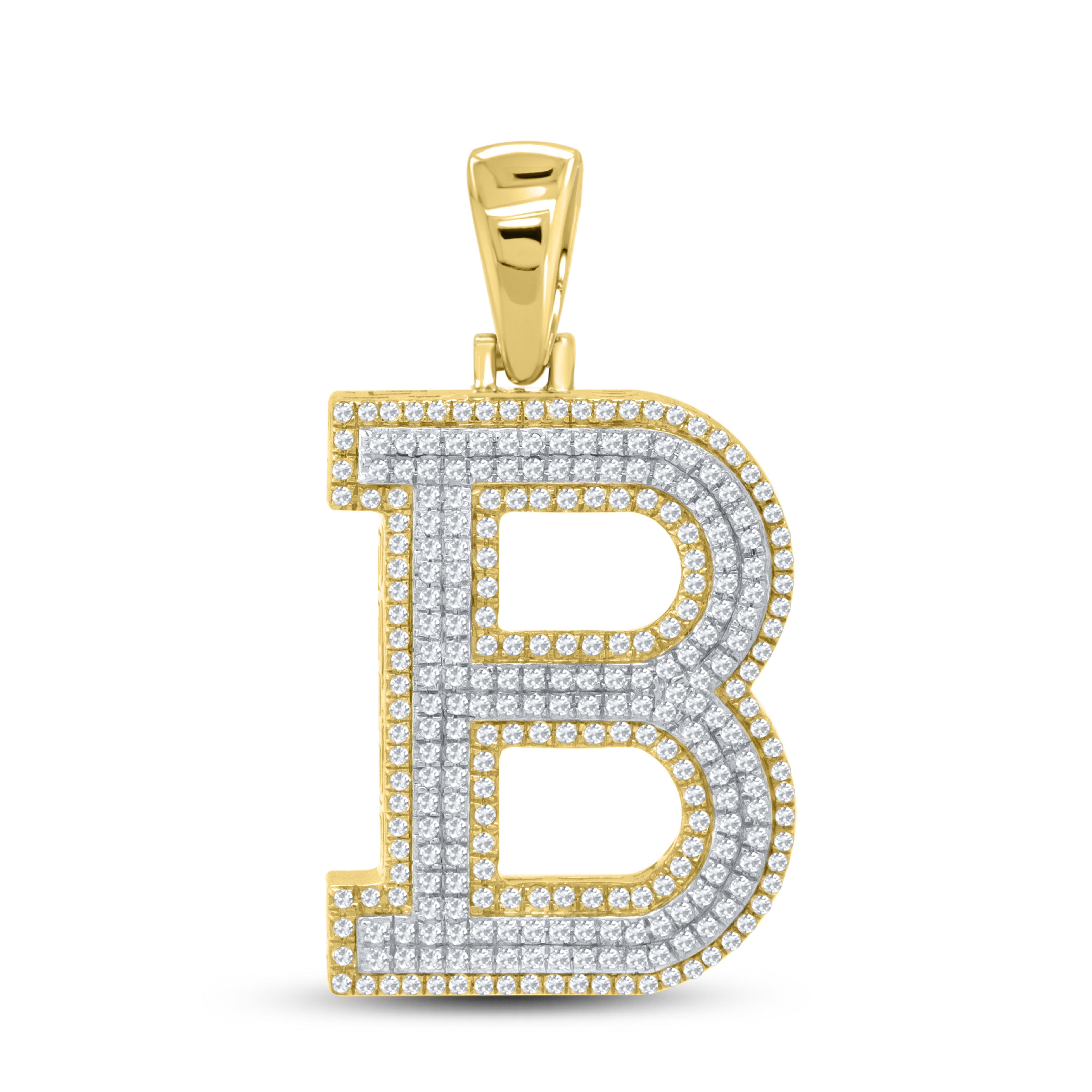 10K YELLOW GOLD 0.77 CTW DIAMOND INITIAL B