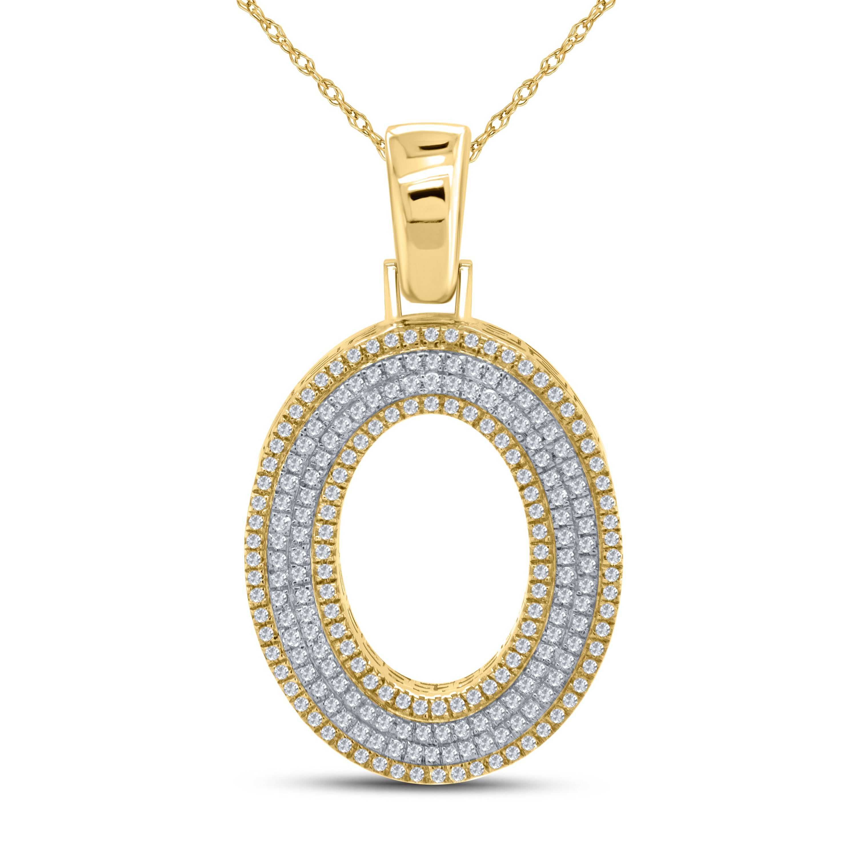 10KT YELLOW GOLD 0.6 CTW DIAMOND INITIAL ‘O’