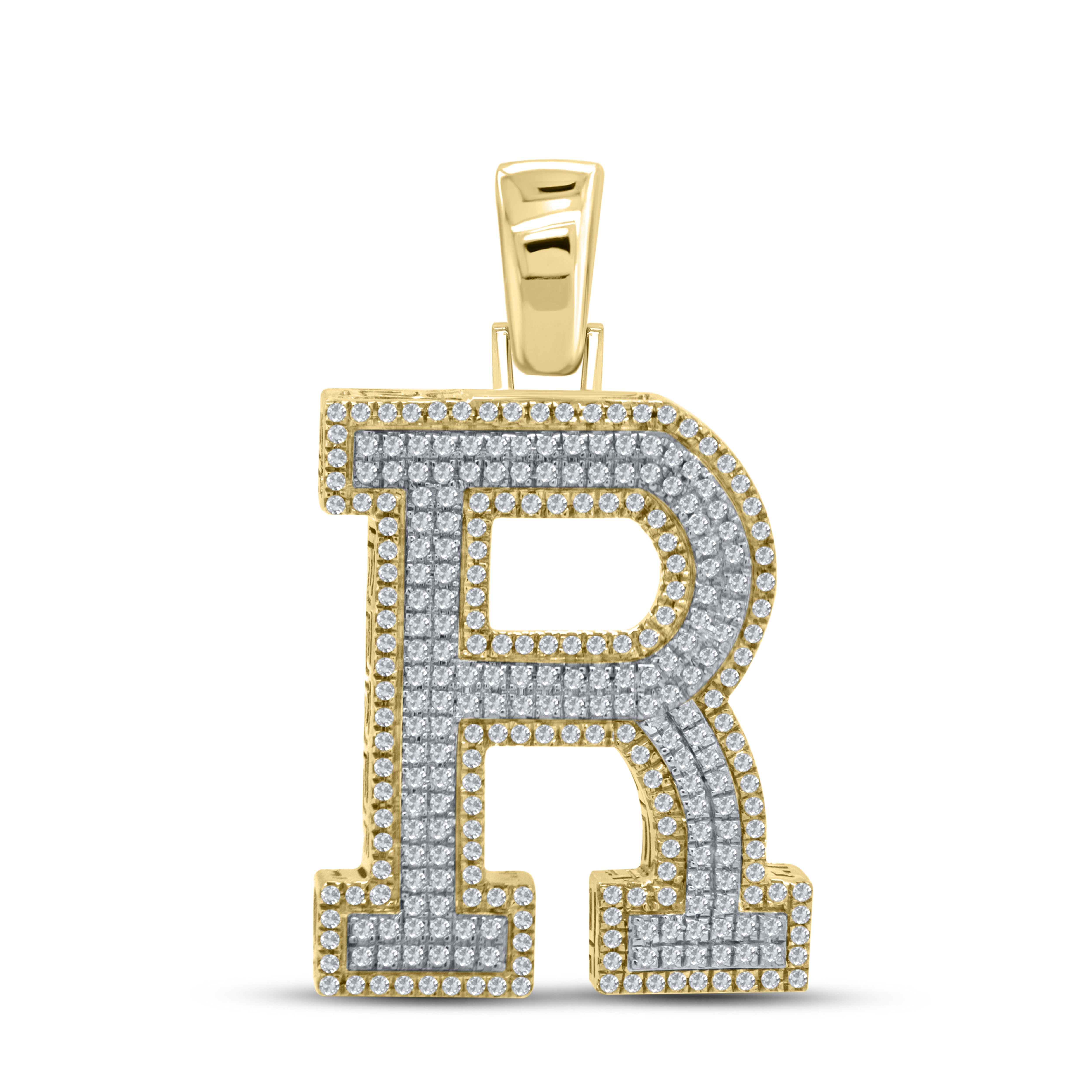10K YELLOW 0.77CTW DIAMOND INITIAL ‘R’