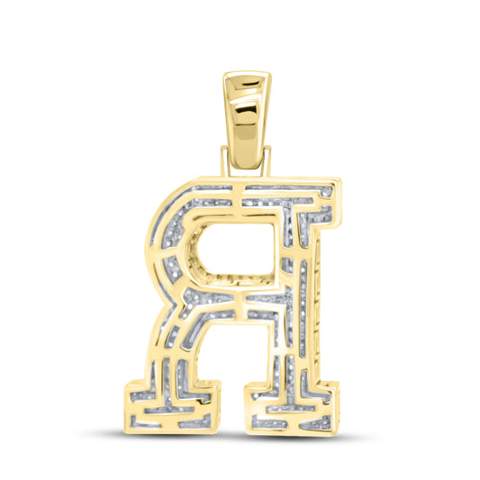 10K YELLOW 0.77CTW DIAMOND INITIAL ‘R’
