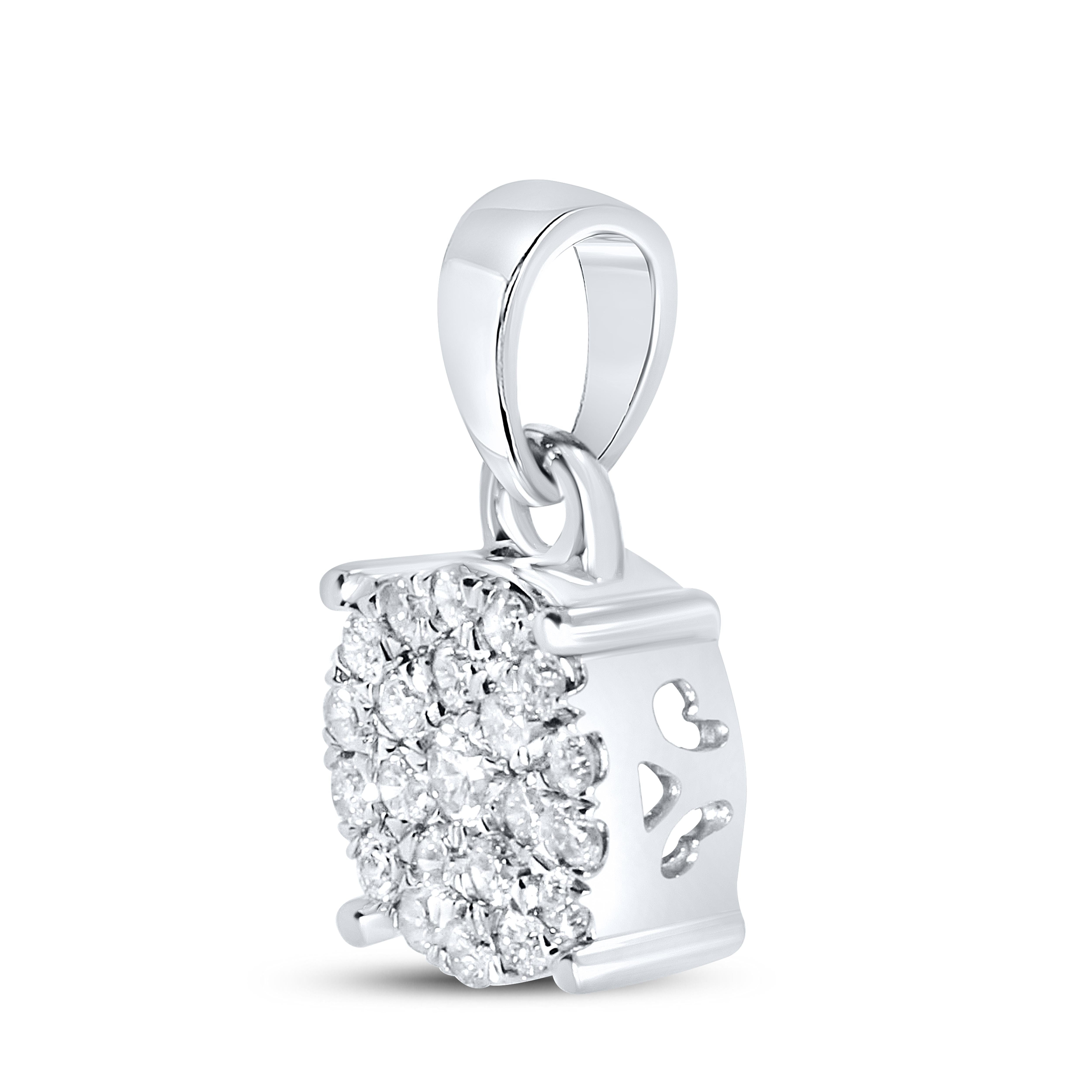 10K WHITE GOLD 0.15 CTW DIAMOND PENDANT