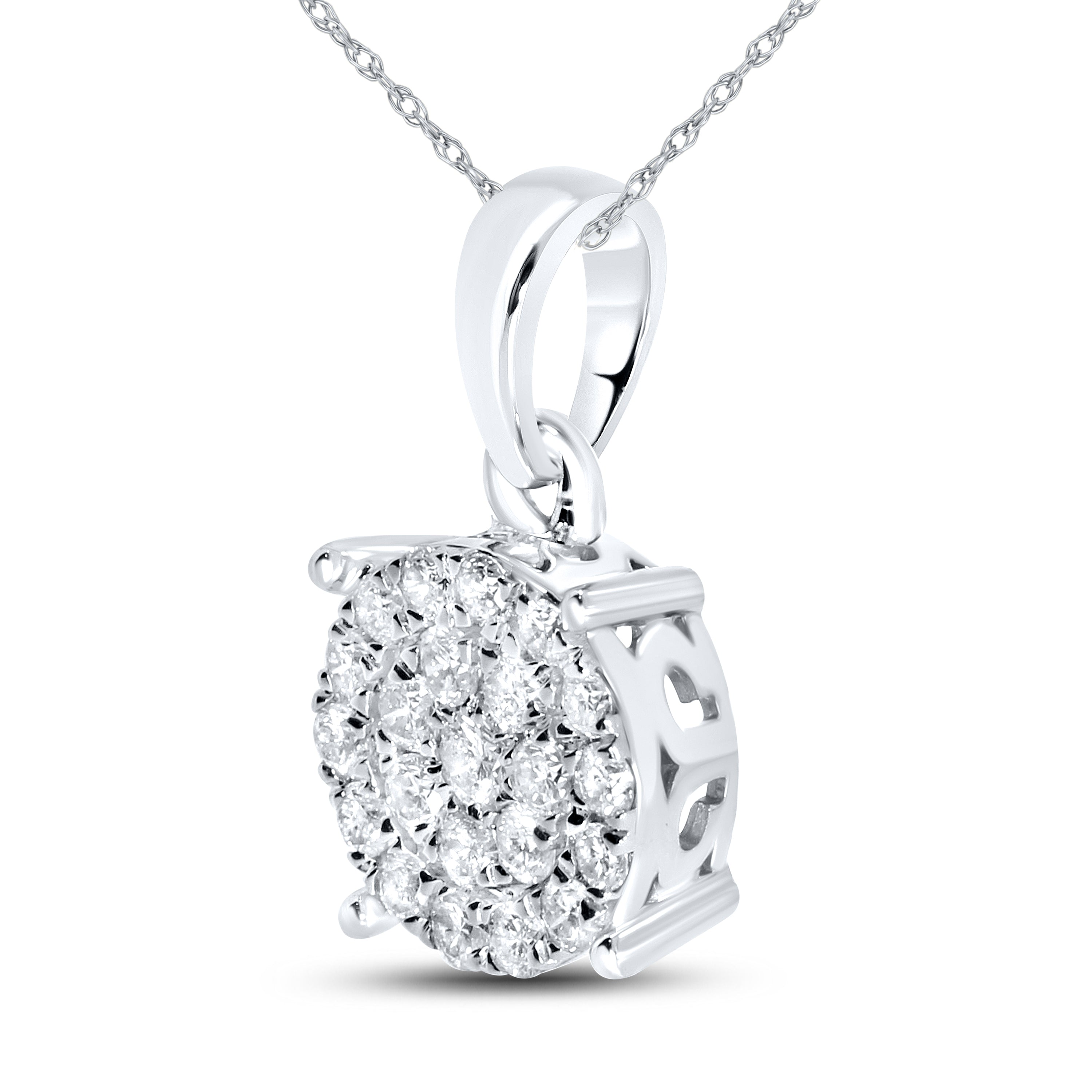 10K WHITE GOLD 0.45 CTW DIAMOND PENDANT