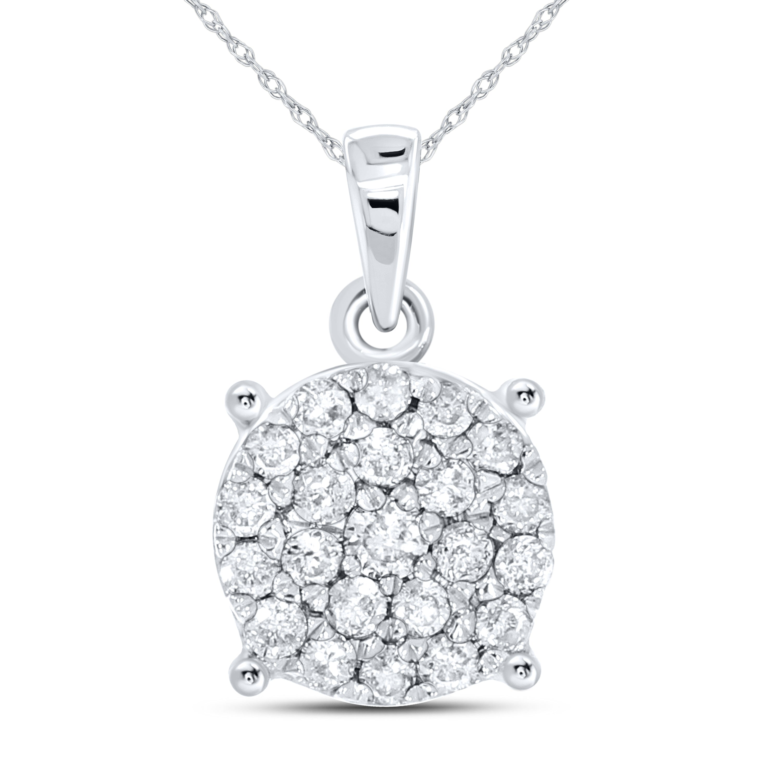 10K WHITE GOLD 0.45 CTW DIAMOND PENDANT