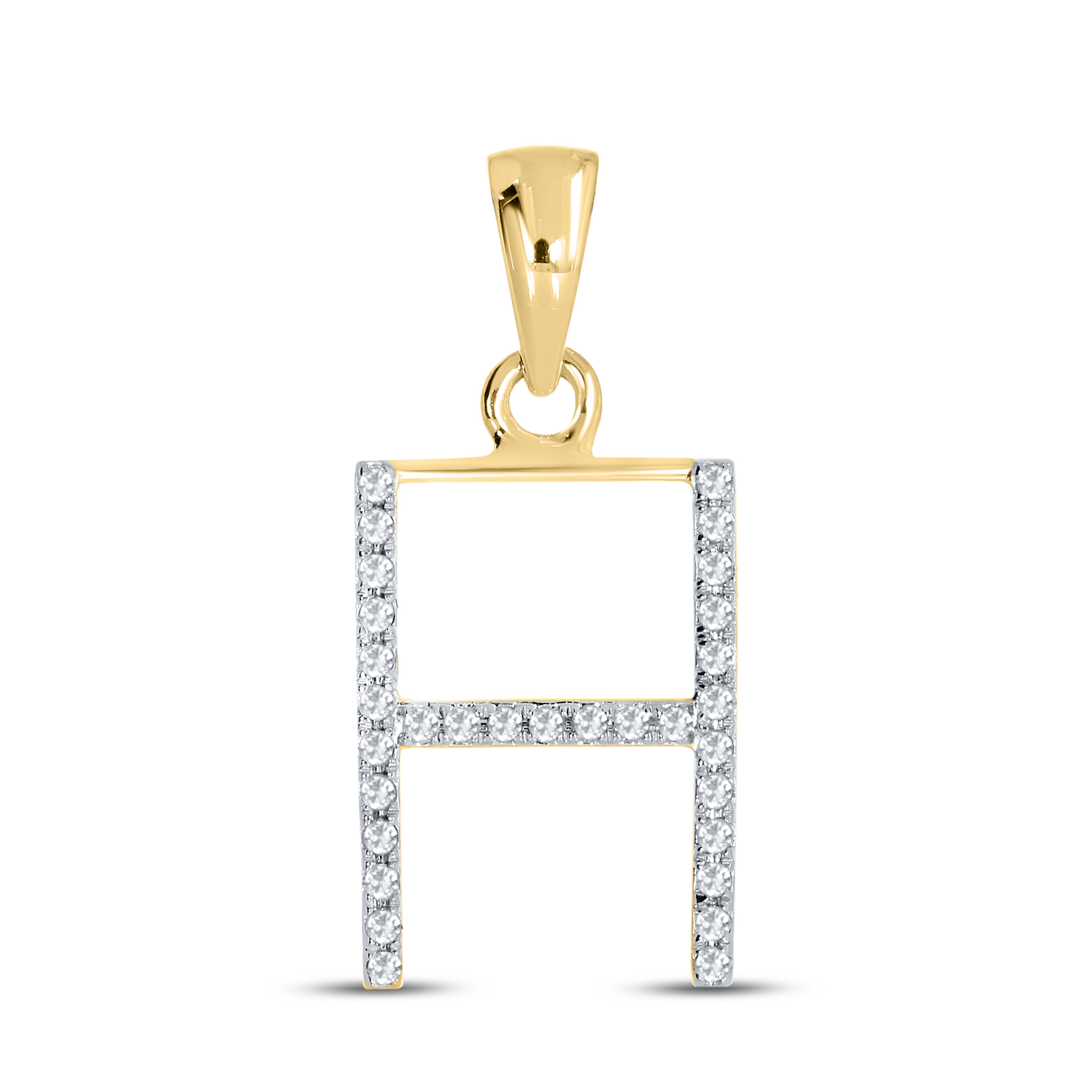 10k Yellow Gold Diamond initial H