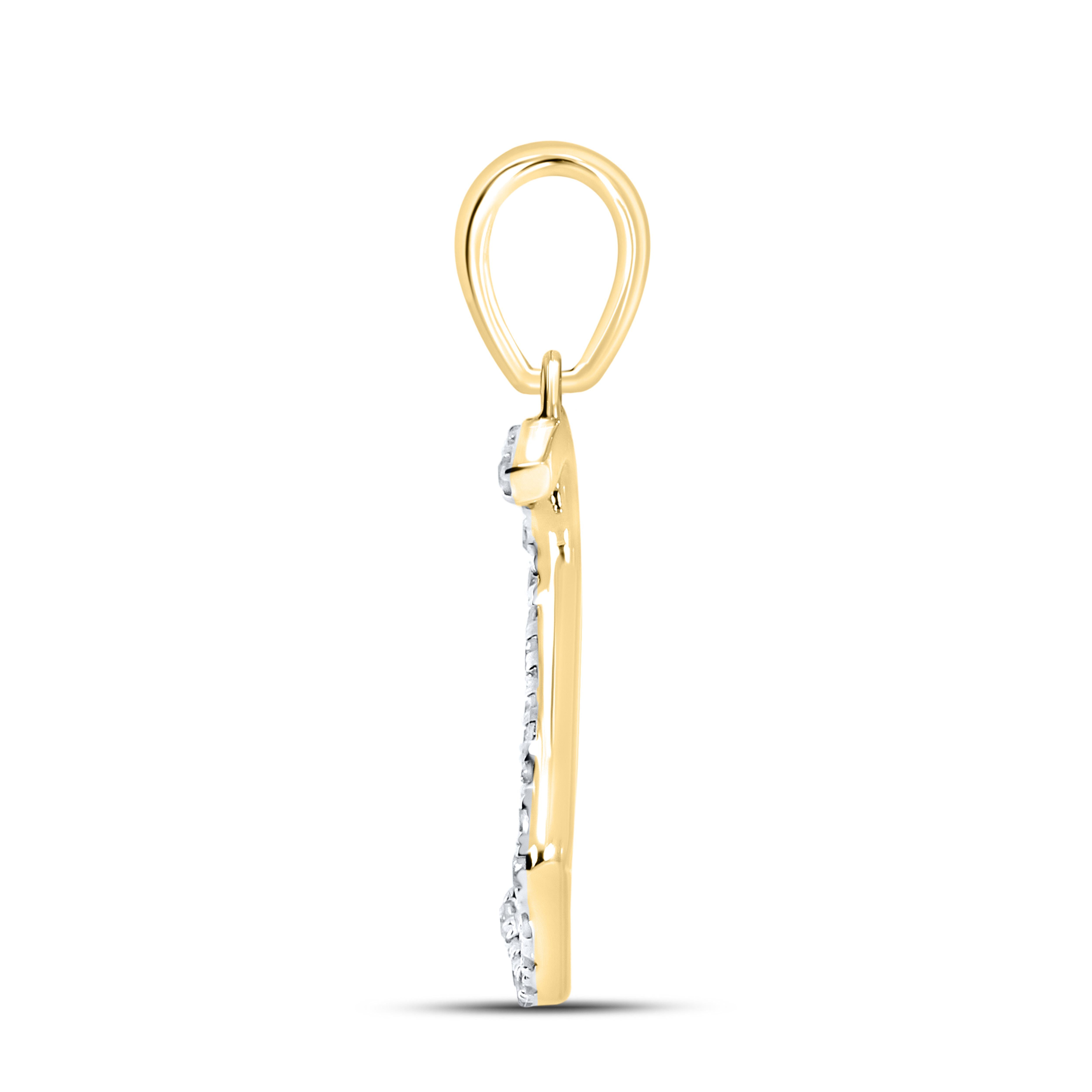 10k Yellow Gold 0.08ctw diamond initial S