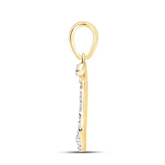 10k Yellow Gold 0.08ctw diamond initial S