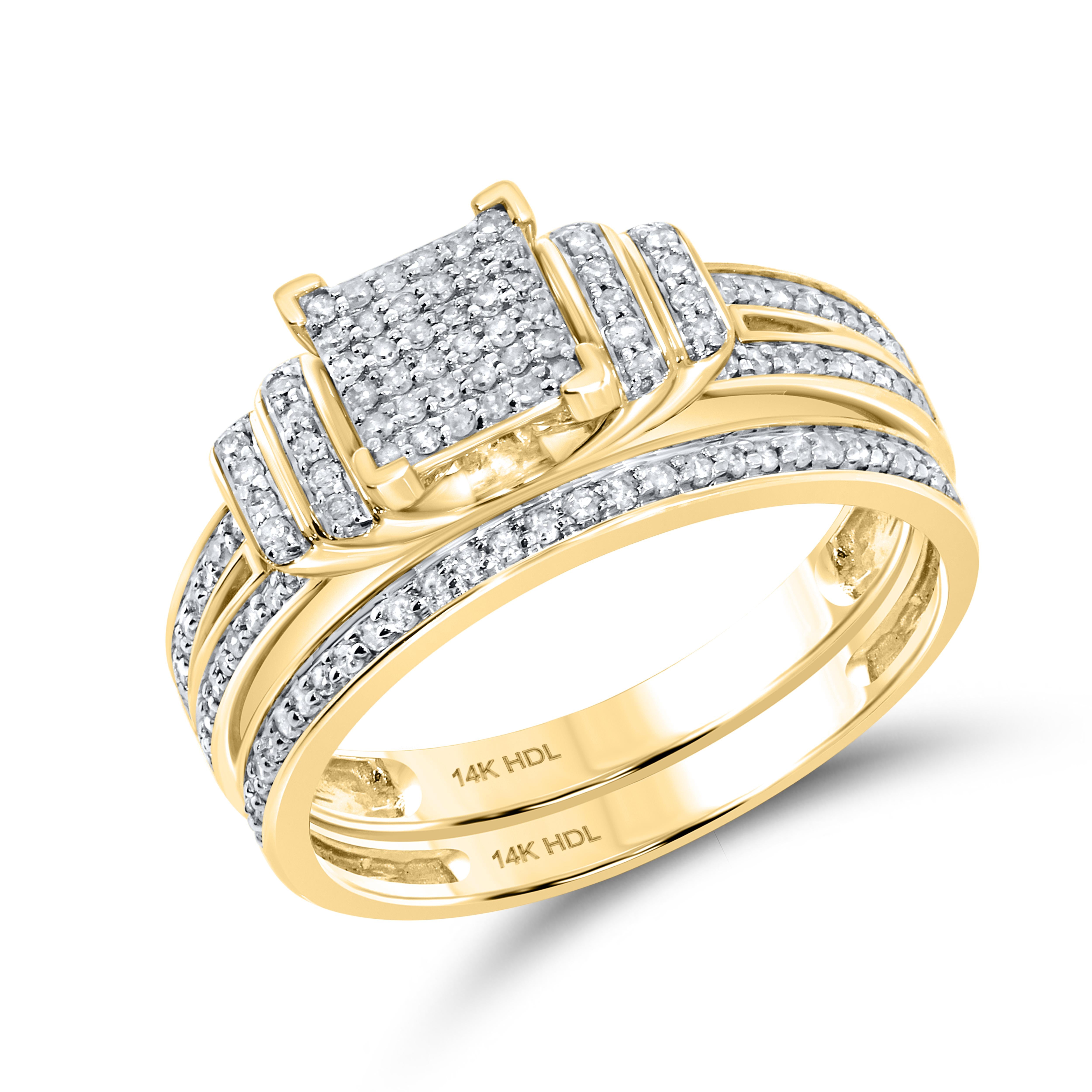 14K YELLOW GOLD 0.34 CTW DIAMOND Bridal Ring Set
