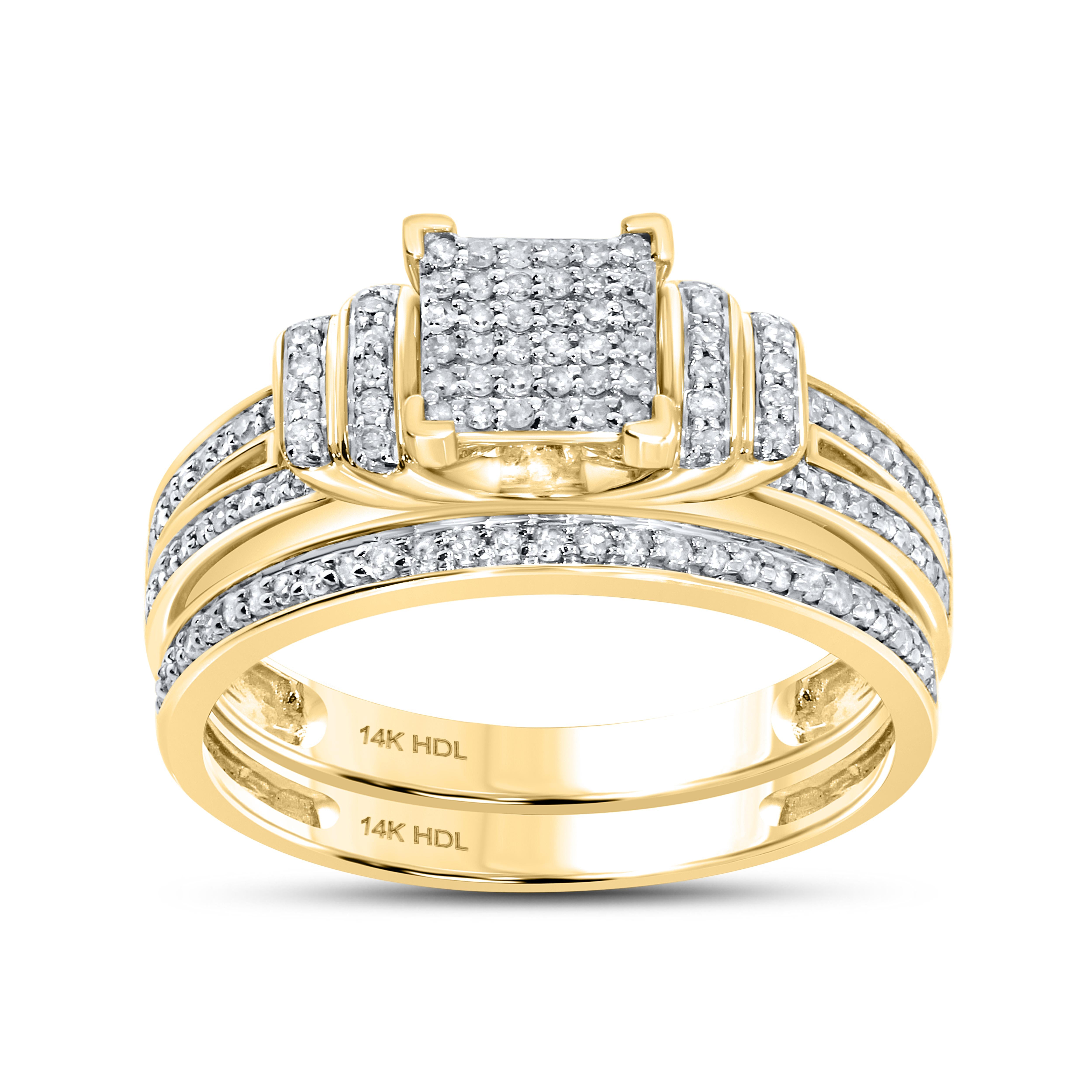 14K YELLOW GOLD 0.34 CTW DIAMOND Bridal Ring Set
