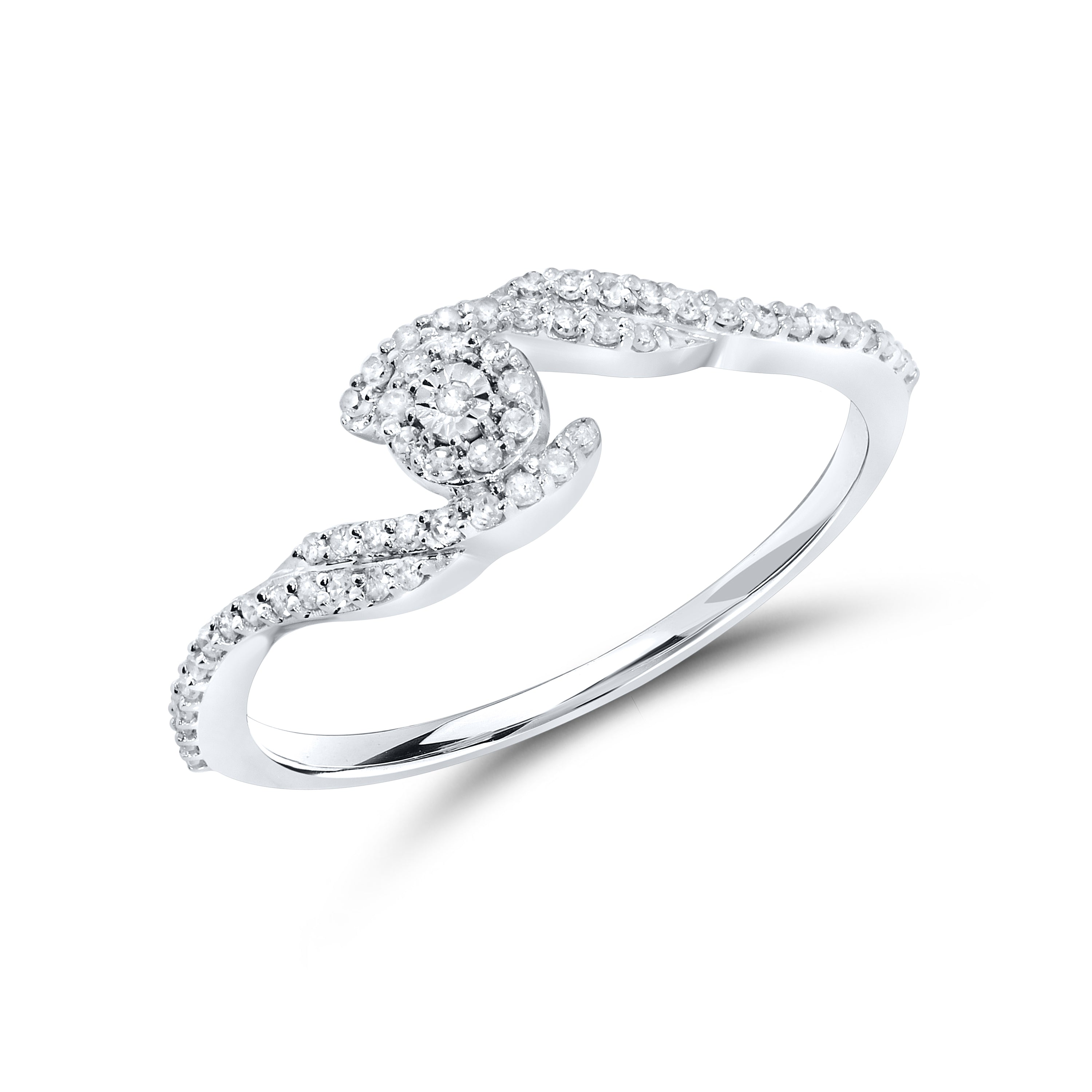 14KT WHITE GOLD DIAMOND PROMISE RING 0.17 CTW