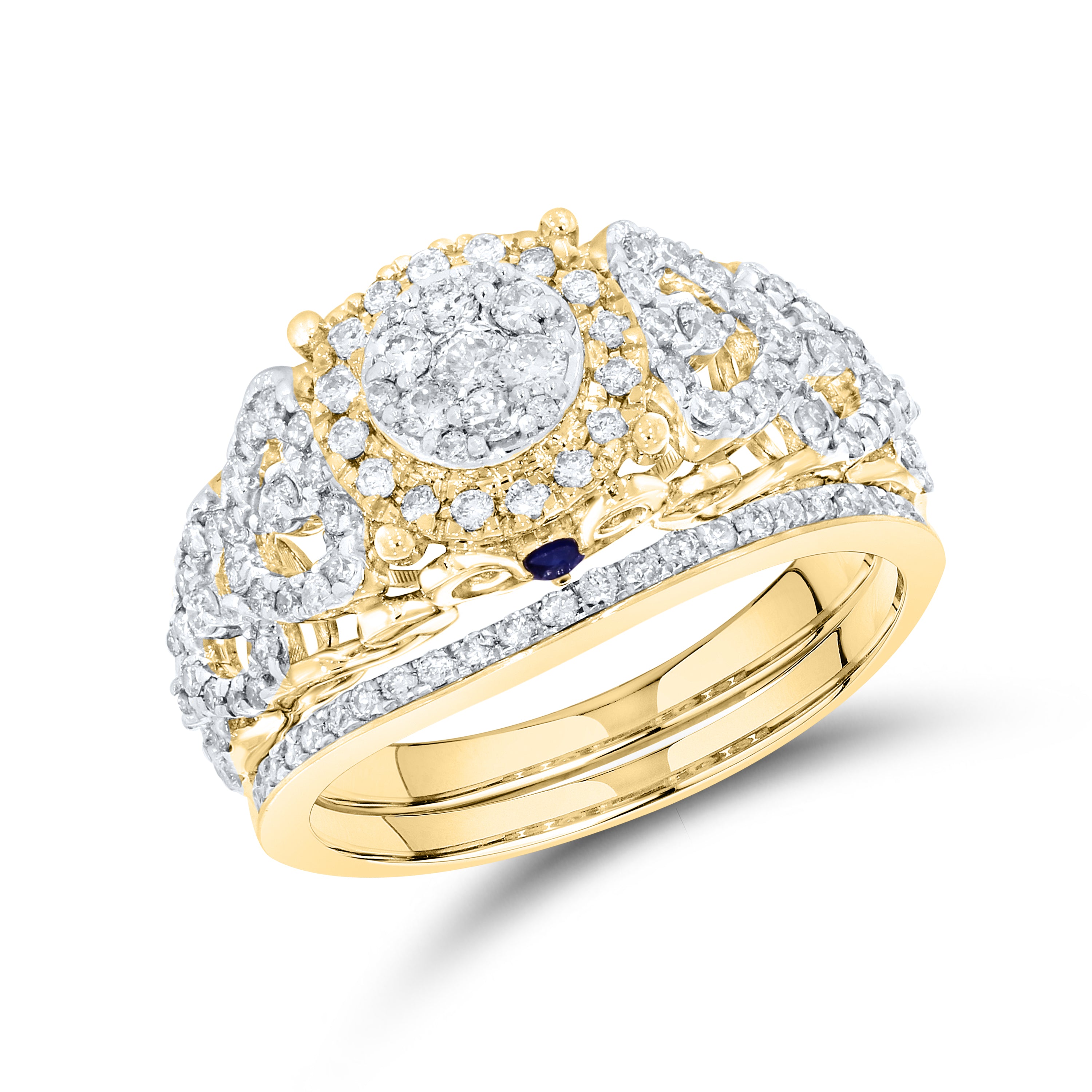 10k Yellow Gold 0.99 ctw Diamond Bridal set