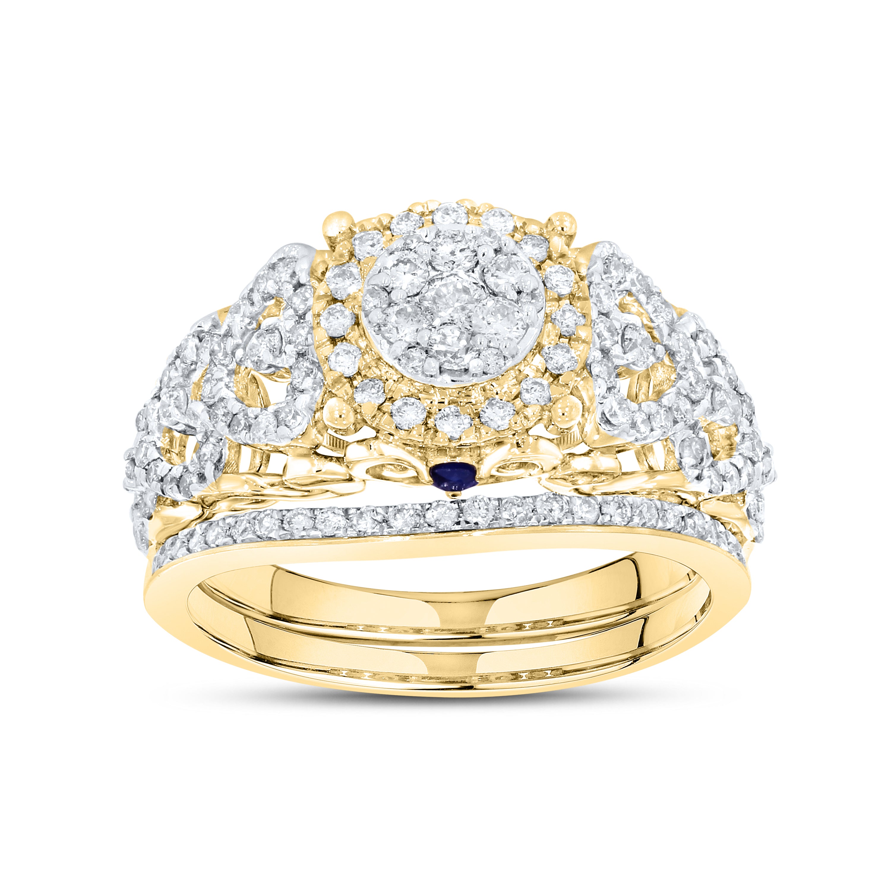 10k Yellow Gold 0.99 ctw Diamond Bridal set