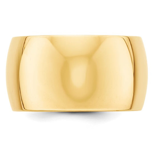 14kt Yellow Gold 12mm Half Round Wedding Band Size 5.5