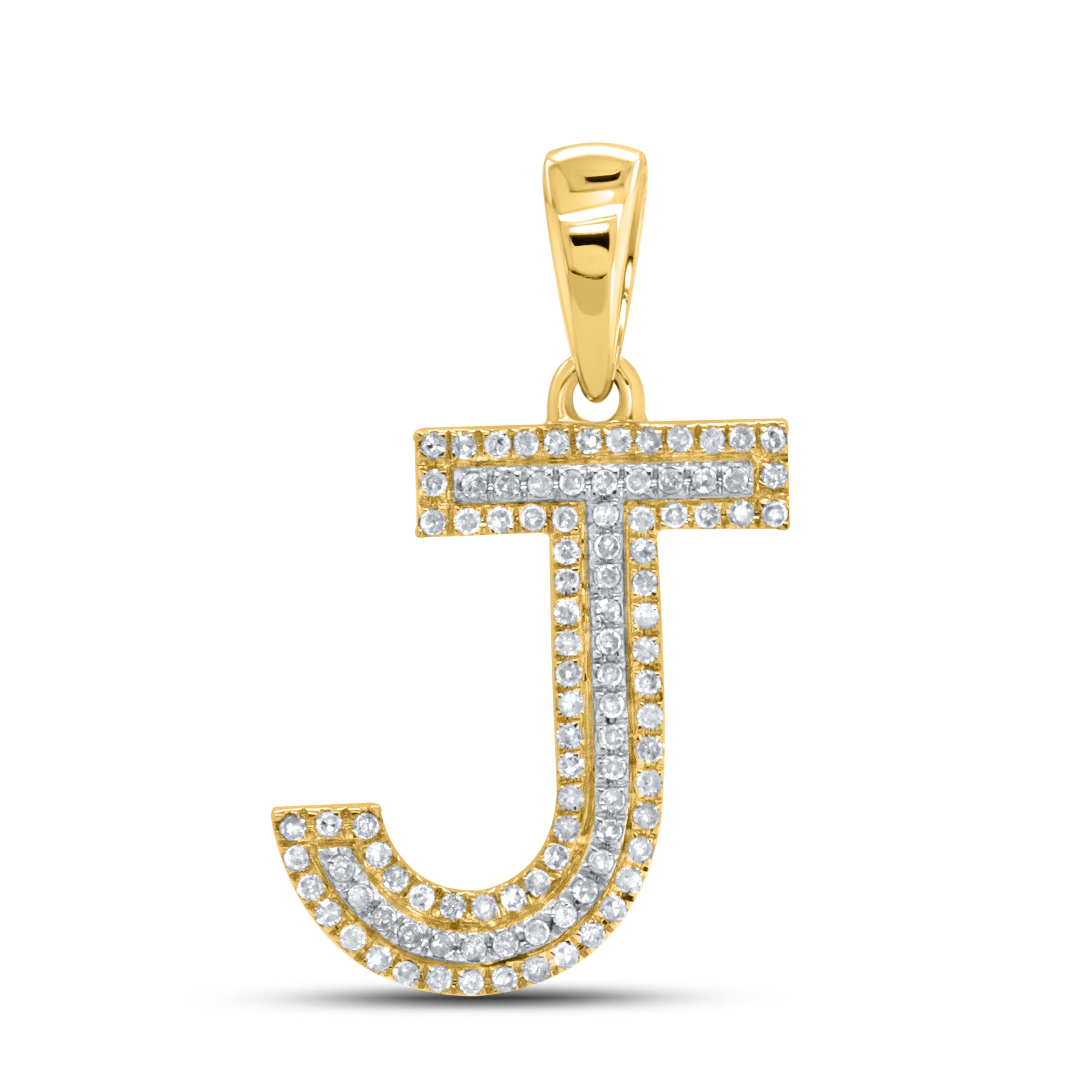 10K YELLOW GOLD 0. 30 CTW DIAMOND INITIAL J