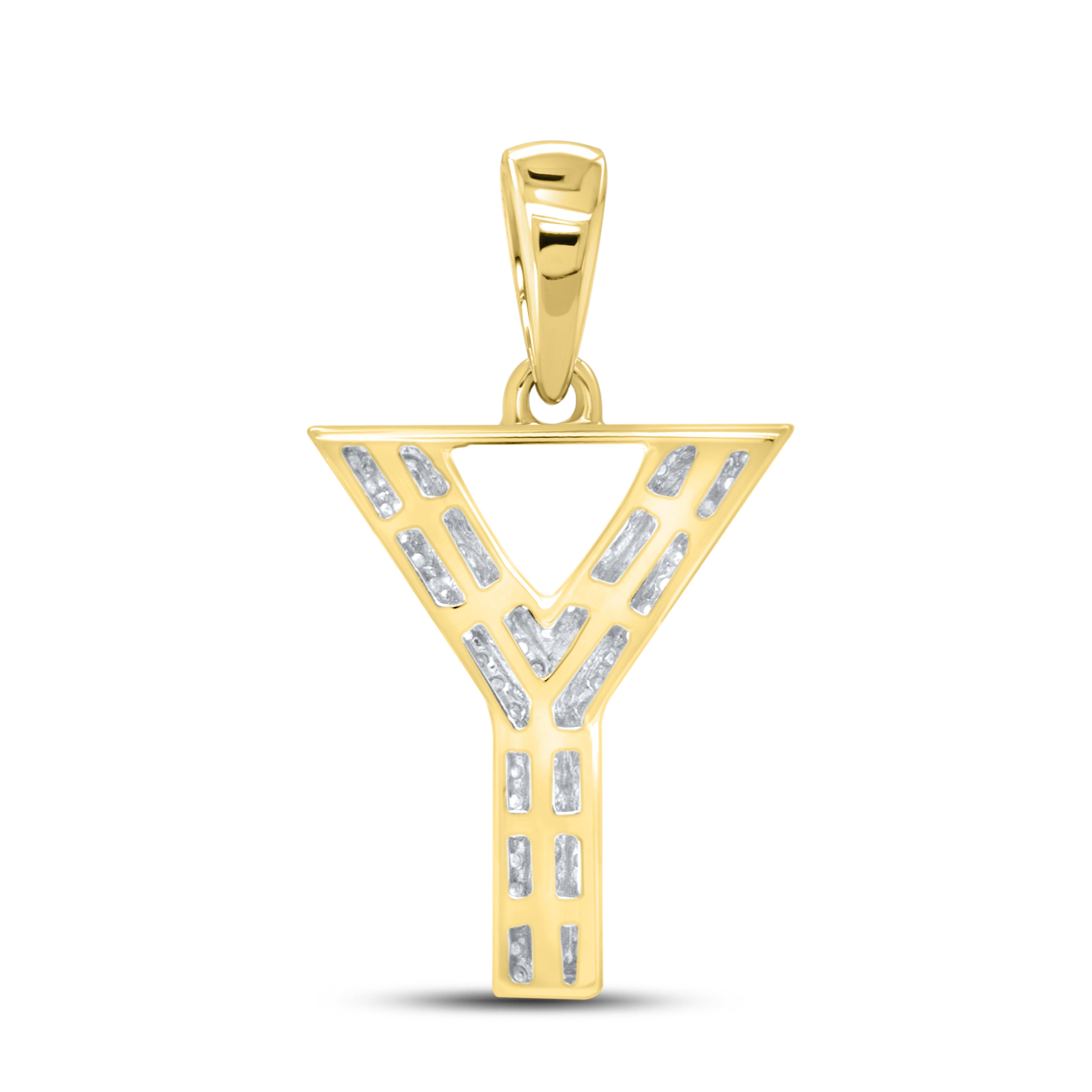 10kt yellow gold 0.24ctw Diamond Initial Y Charm