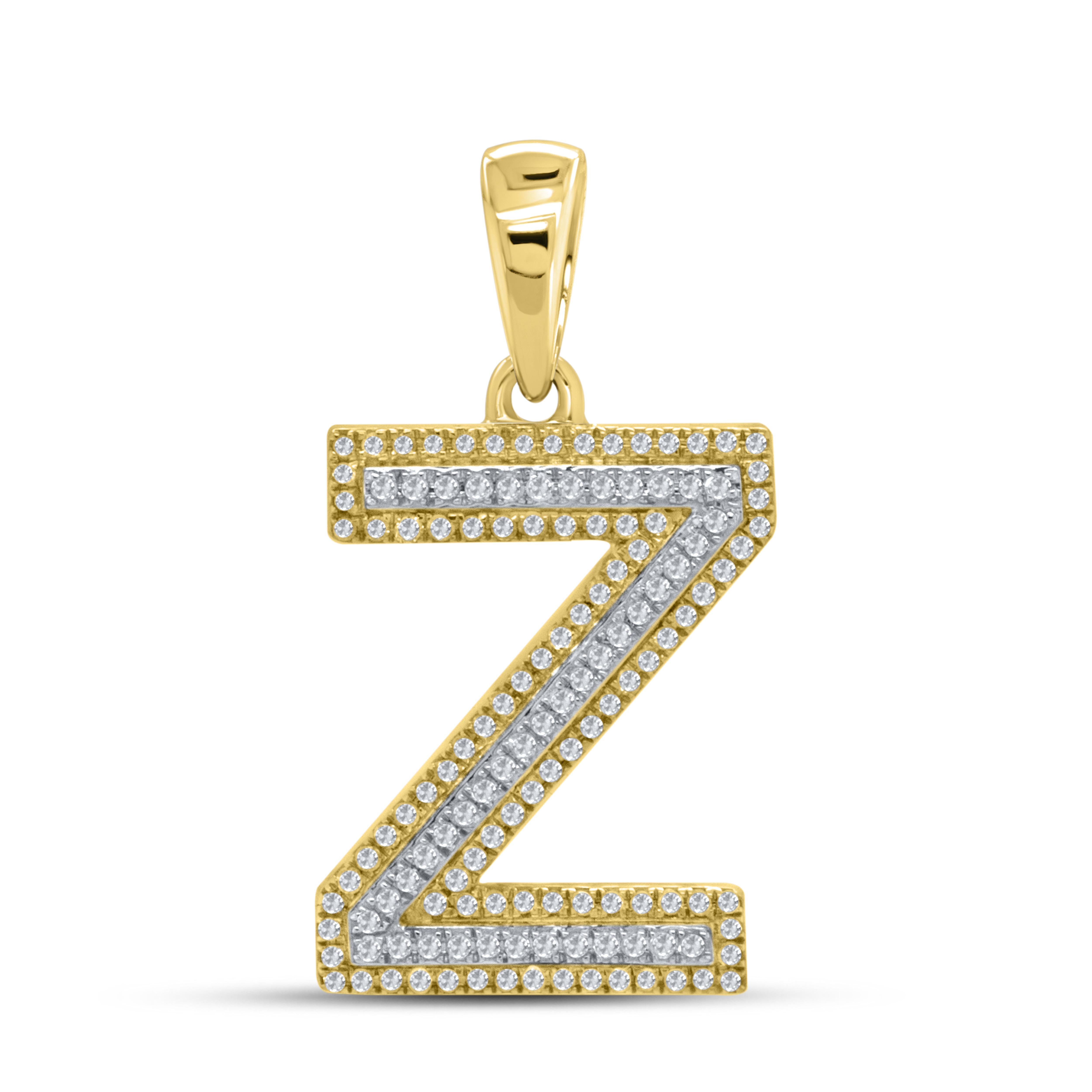 10kt yellow gold 0.37ctw Diamond Initial Z Charm