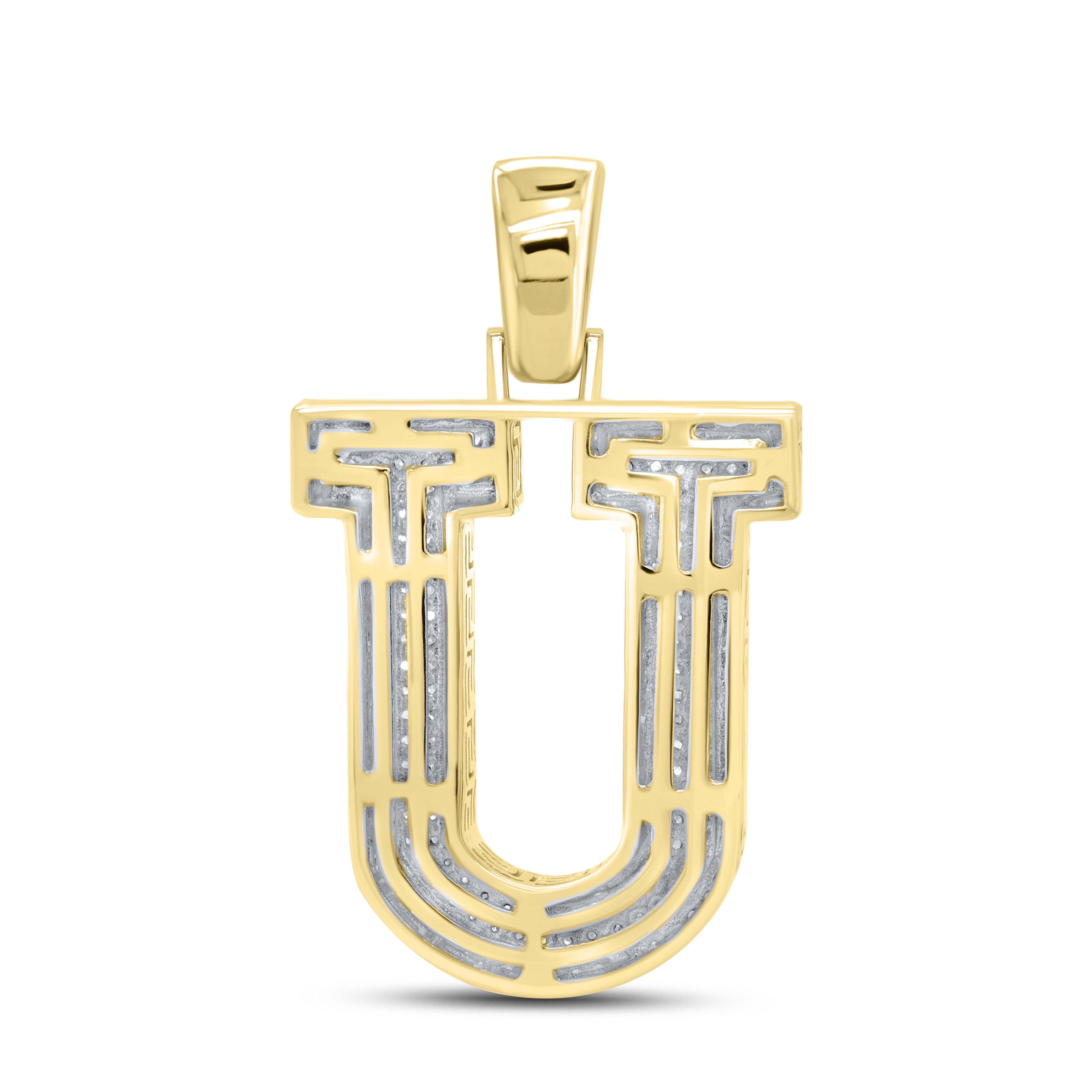 10k yellow gold 0.66 CTW Diamond Initial U Charm