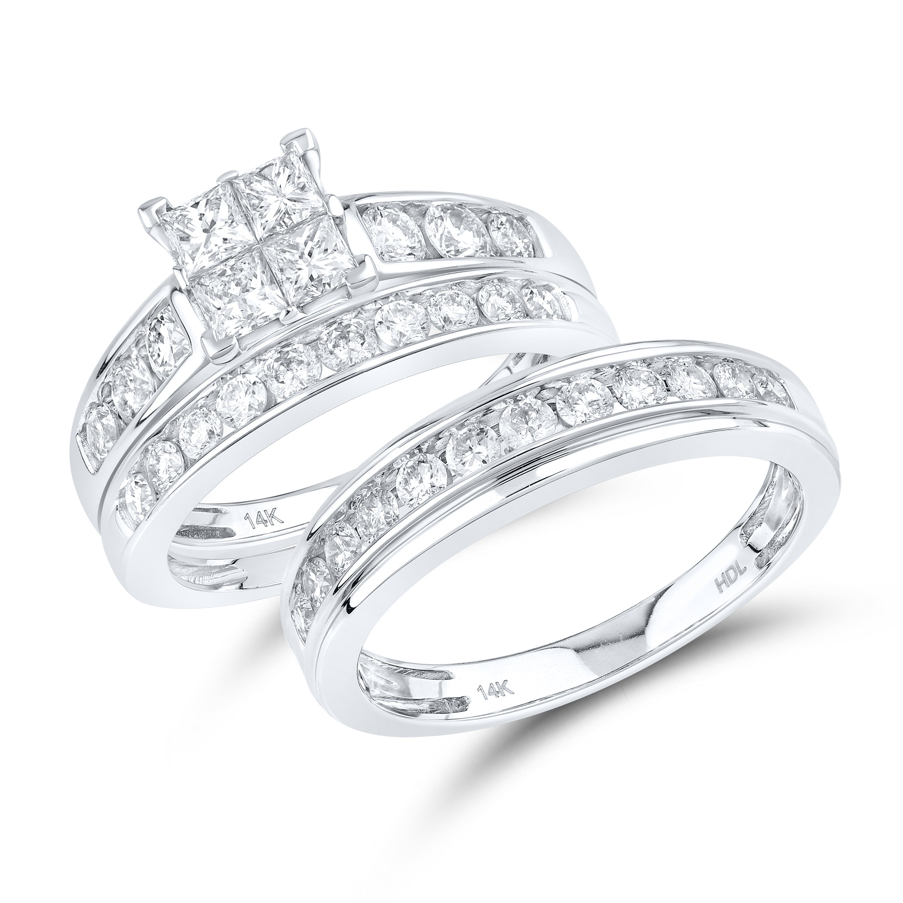 14kt White Gold 1.97 CTW Natural Diamond bridal trio set