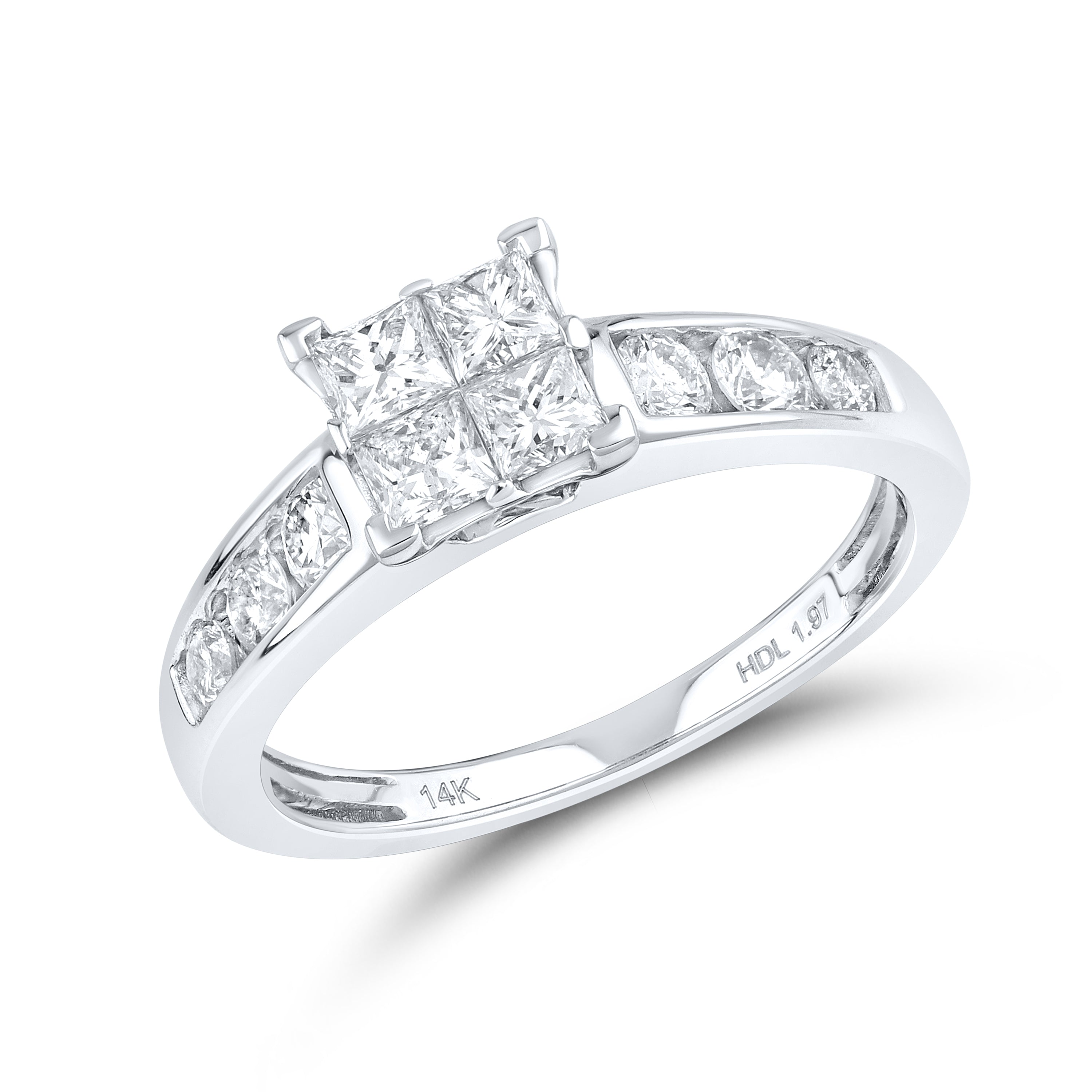 14kt White Gold 1.97 CTW Natural Diamond bridal trio set