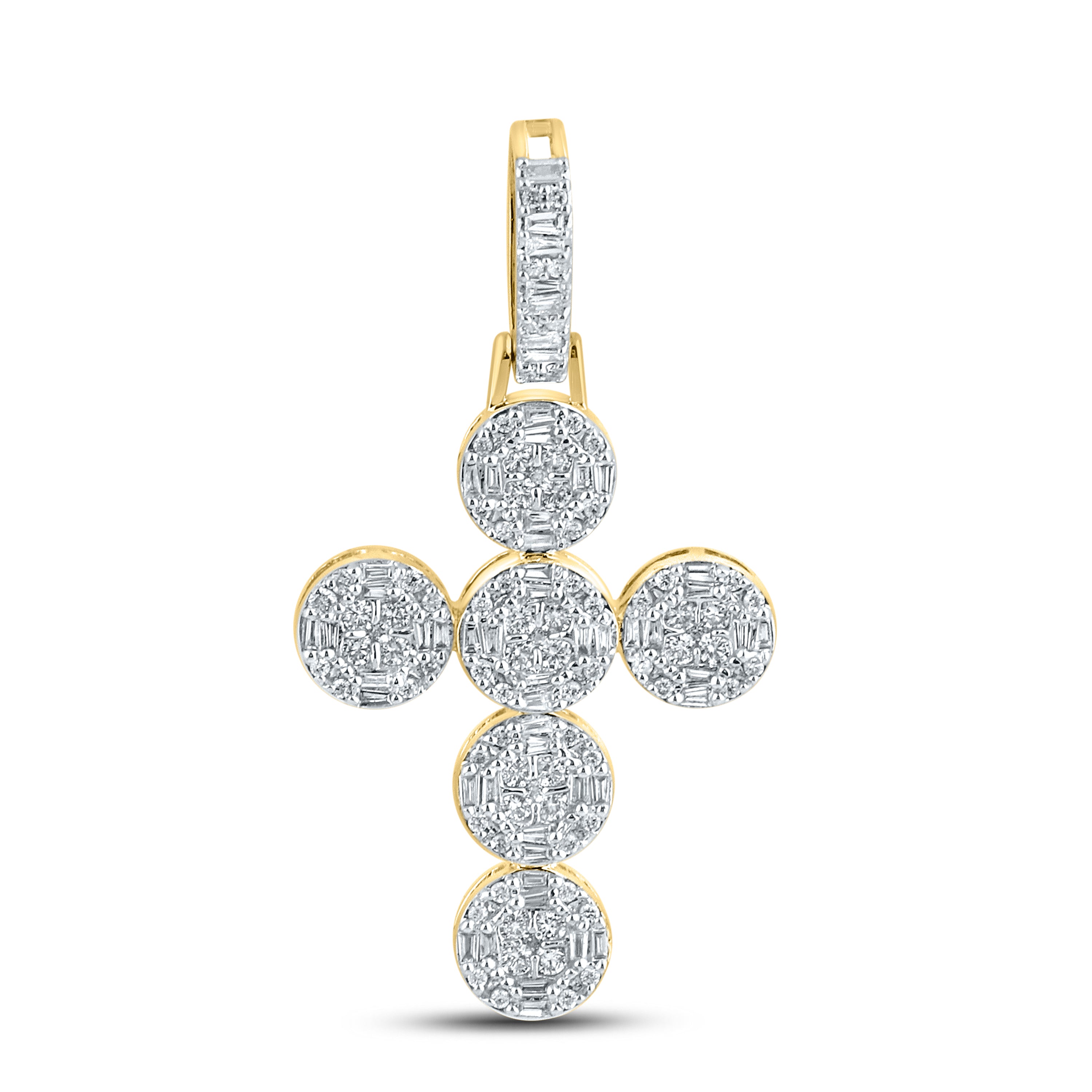 10kt Yellow Gold 1 CTW Diamond Cross Charm