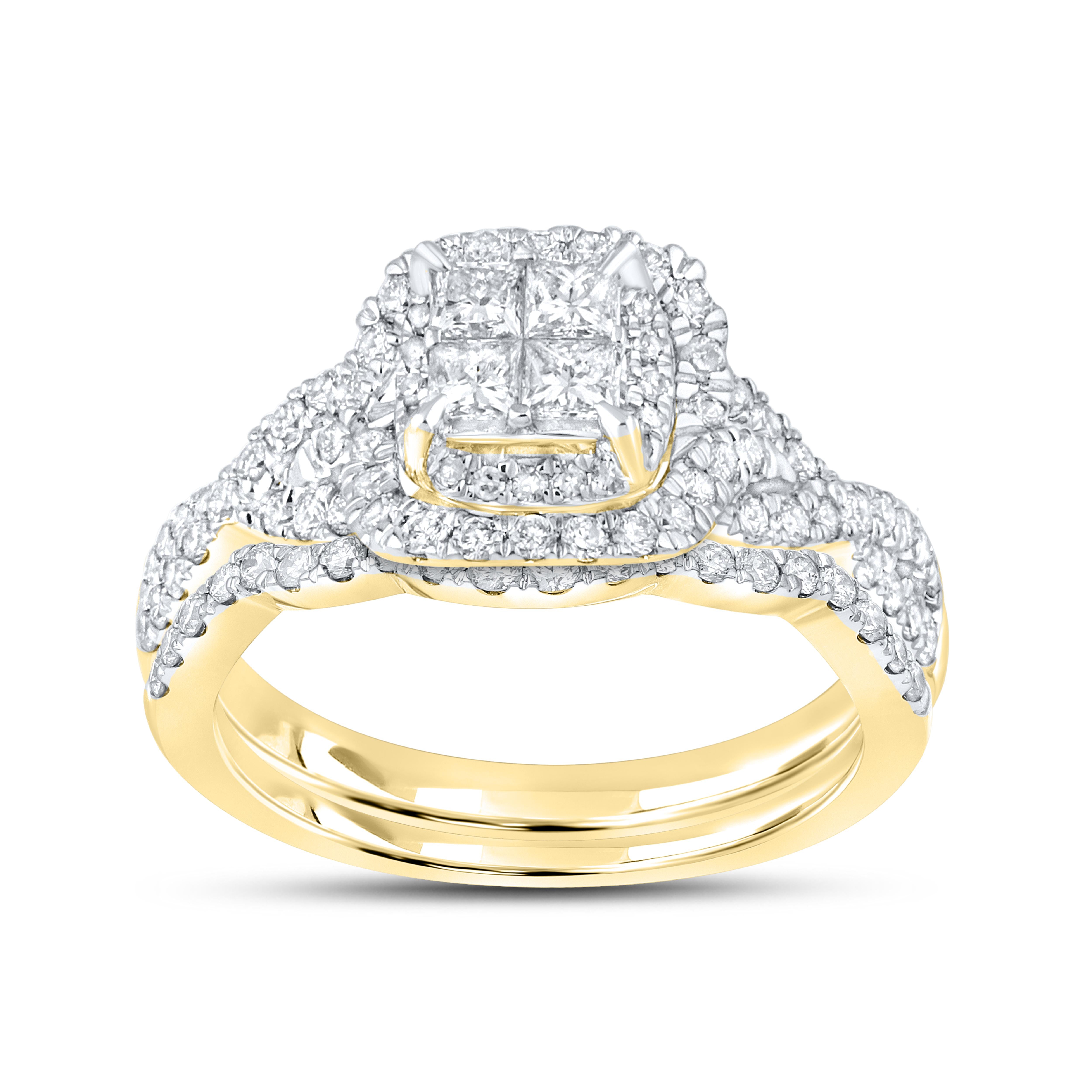 10k YELLOW GOLD 1.05 CTW BRIDAL RING SET