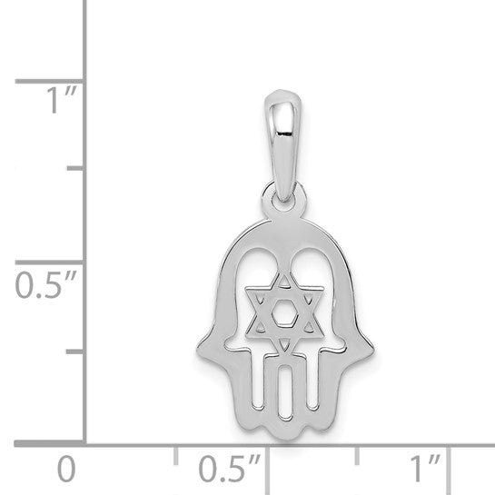 14kt White Gold Star of David Chamseh Pendant