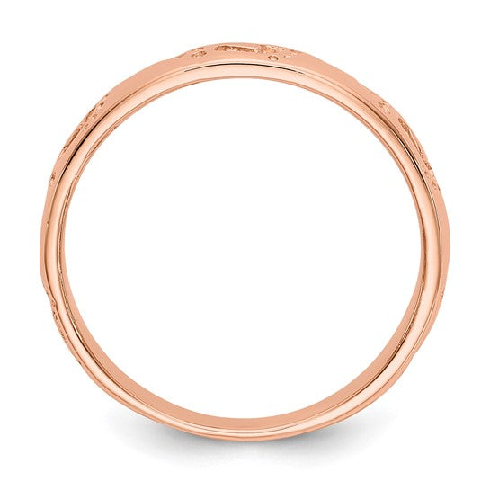 14kt Rose Gold Footprints Ring