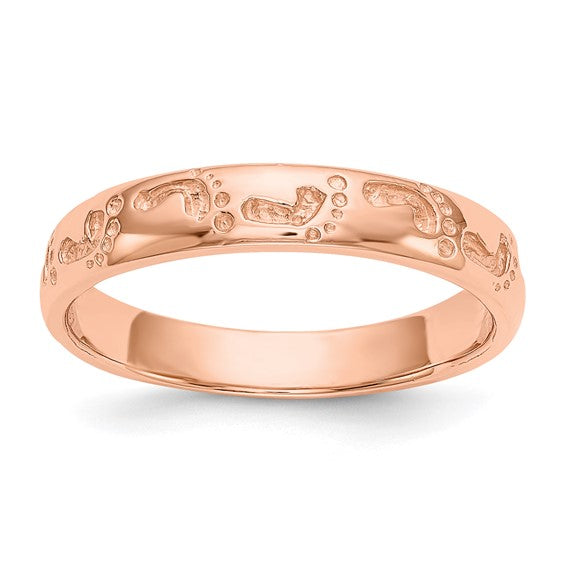 14kt Rose Gold Footprints Ring