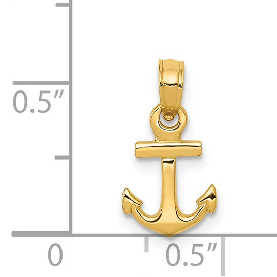 14kt Yellow Gold Mini Anchor Pendant