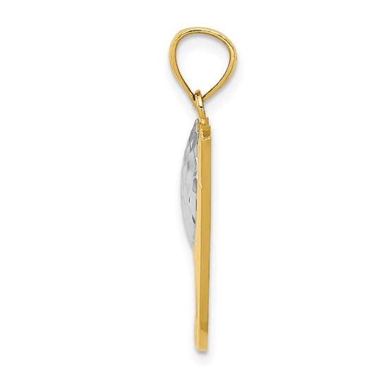 14kt Yellow Gold and Rhodium Golf Pendant